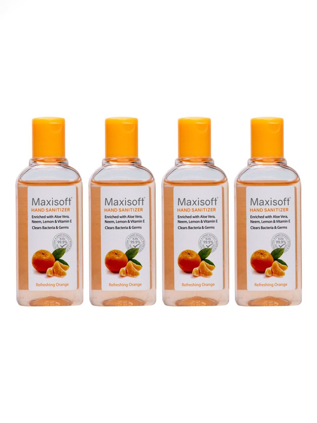 Maxisoft Set of 4 Refreshing Orange Hand Sanitizer with Aloe Vera & Neem - 100 ml Each-image-31