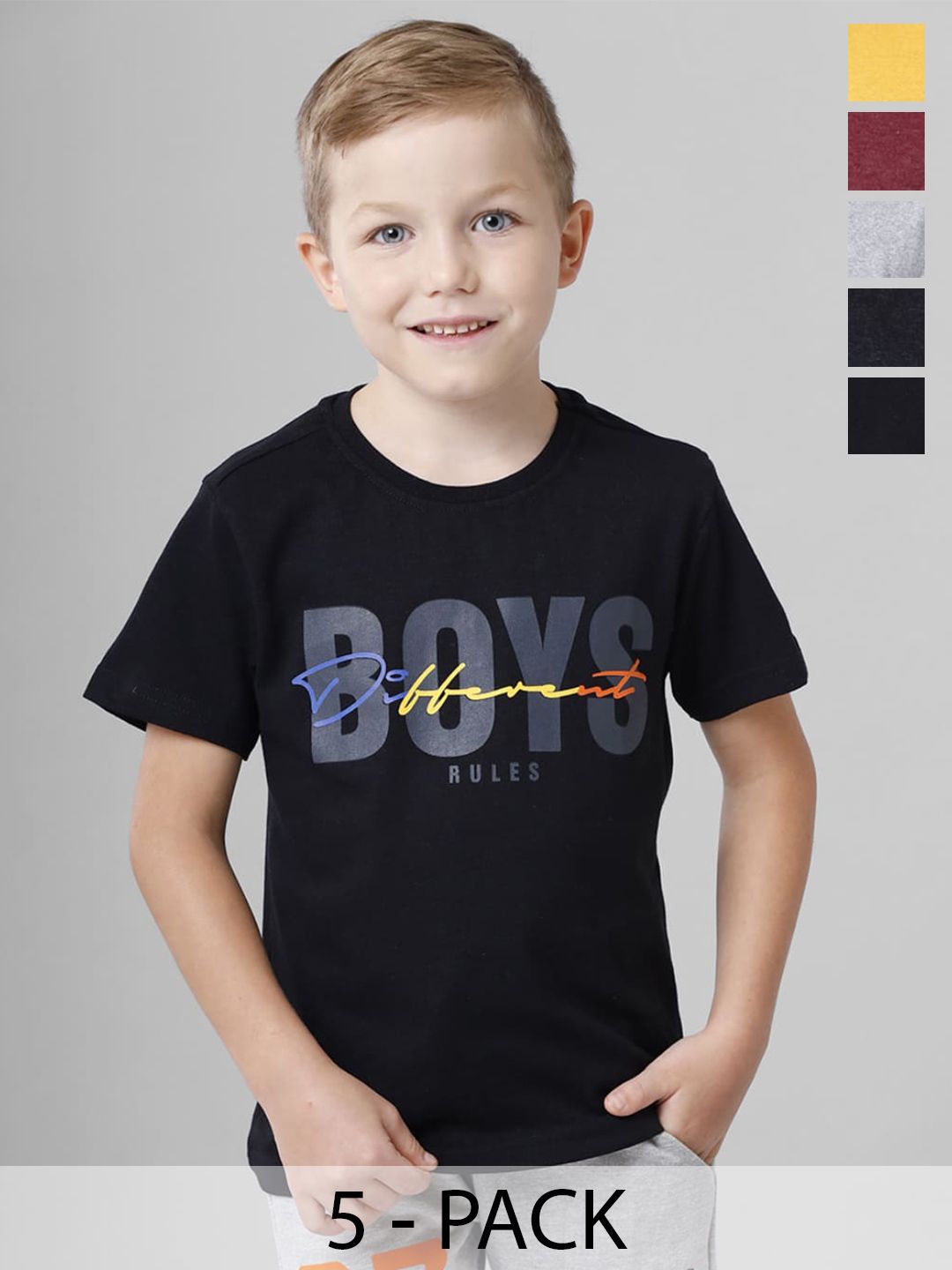 BAESD Boys Multicoloured 5 Printed T-shirt-picture-34
