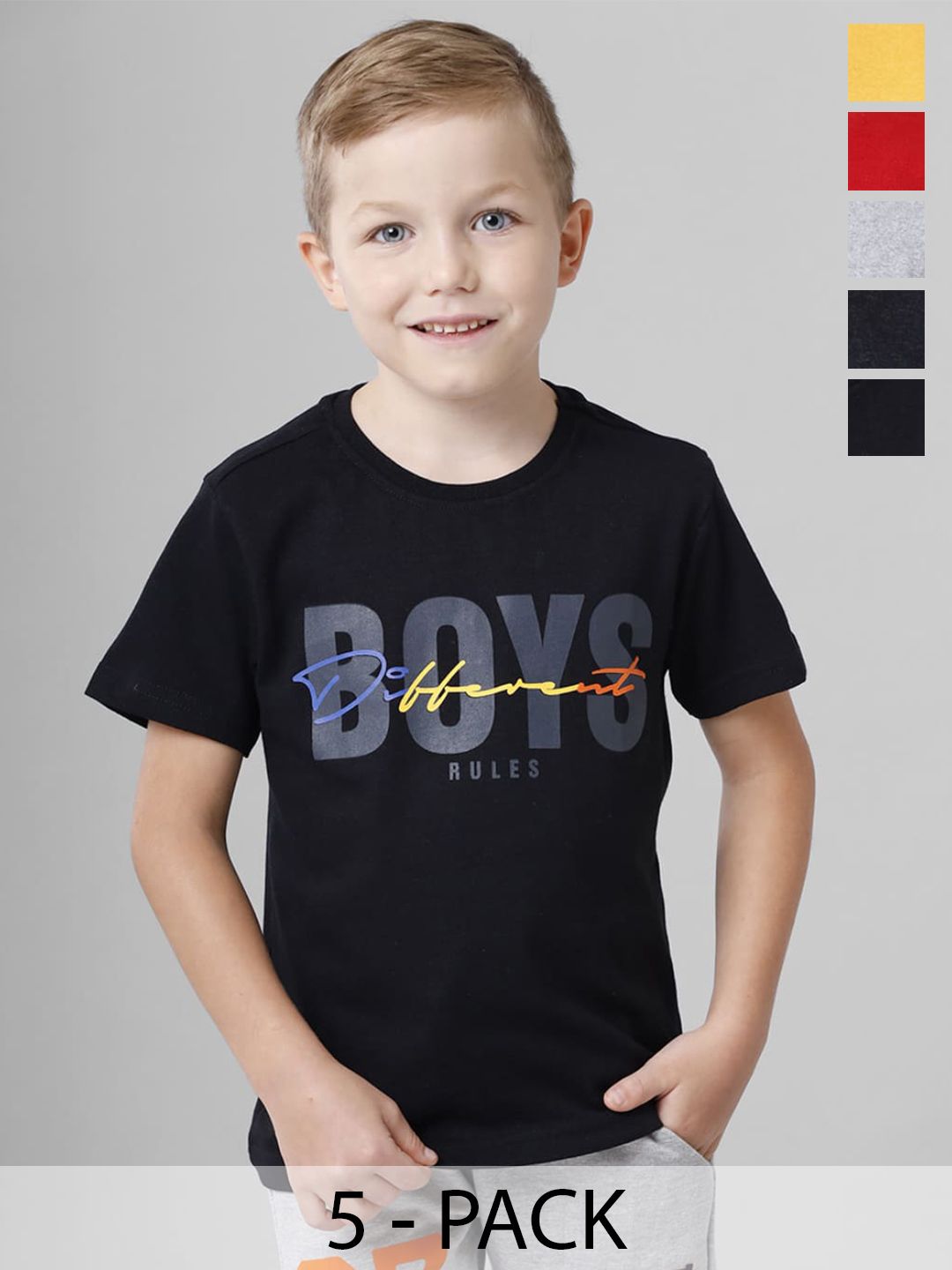BAESD Boys Multicoloured 5 Printed T-shirt-picture-22