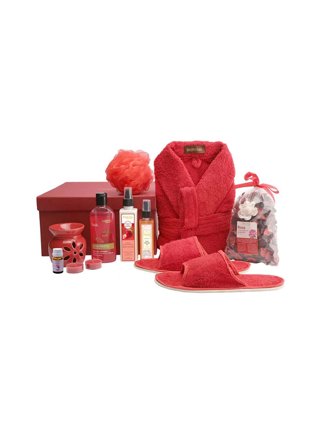 BodyHerbals De-Stress Rose & Strawberry Skincare & Spa Gift Set-image-9