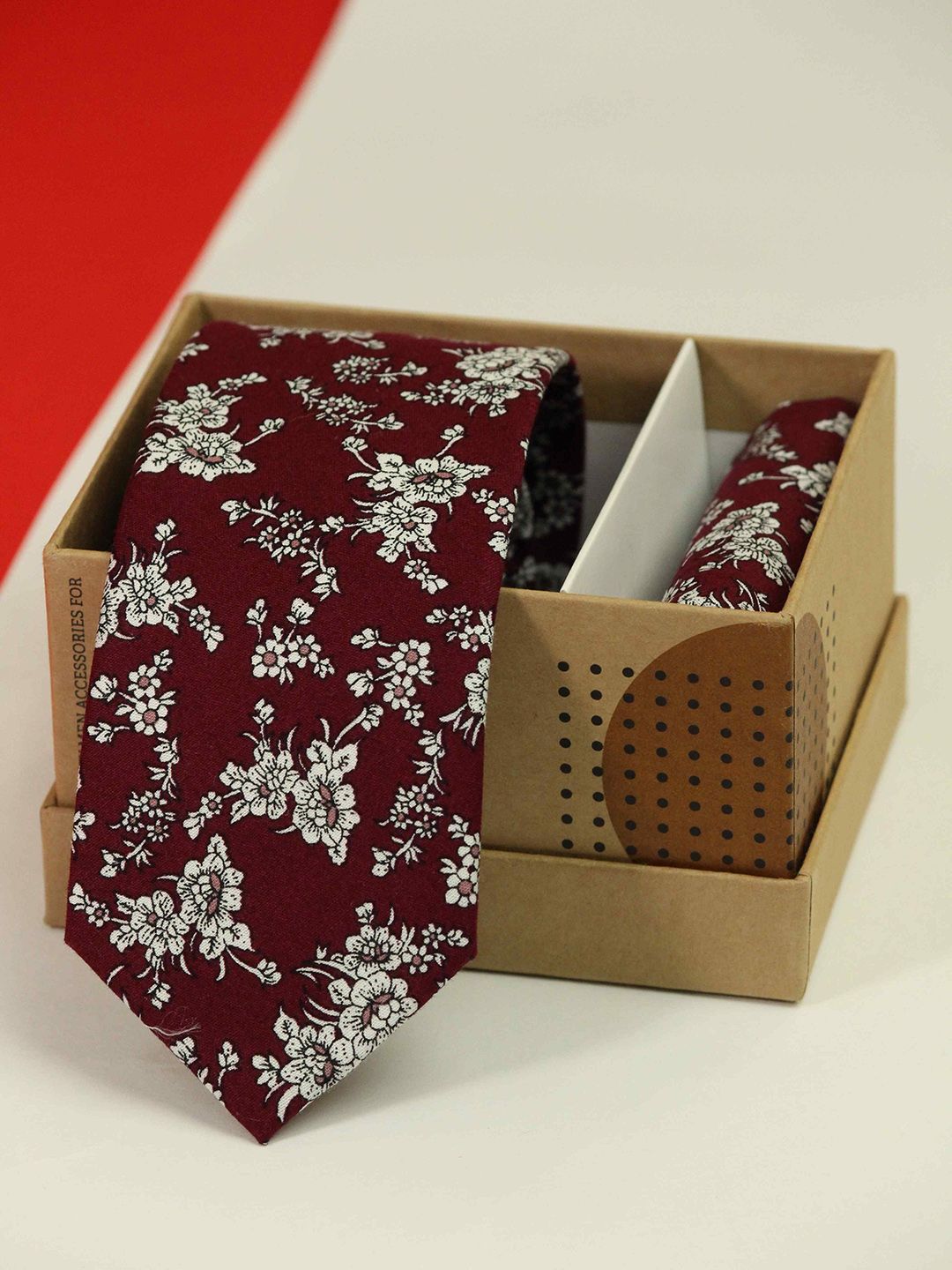 Tossido Men Floral Printed Cotton Necktie & Pocket Square-picture-27