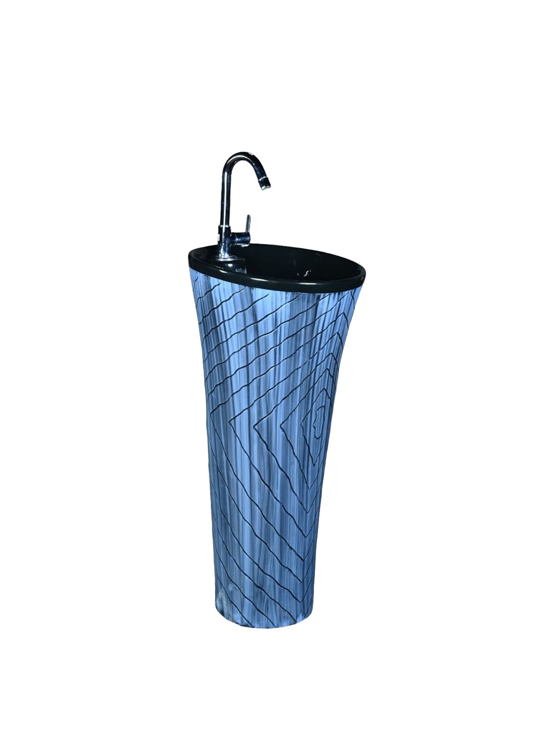 CLAY PLUS Blue Ceramic Designer Wash Basin-image-3