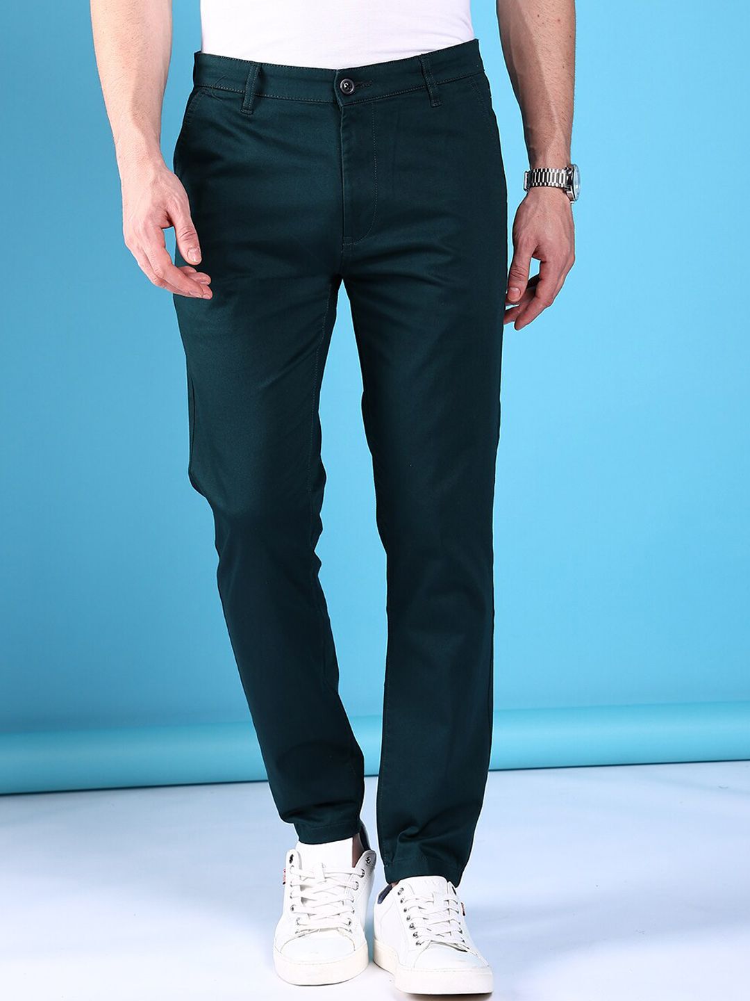 The Indian Garage Co Men Slim Fit Mid-Rise Trousers-picture-38