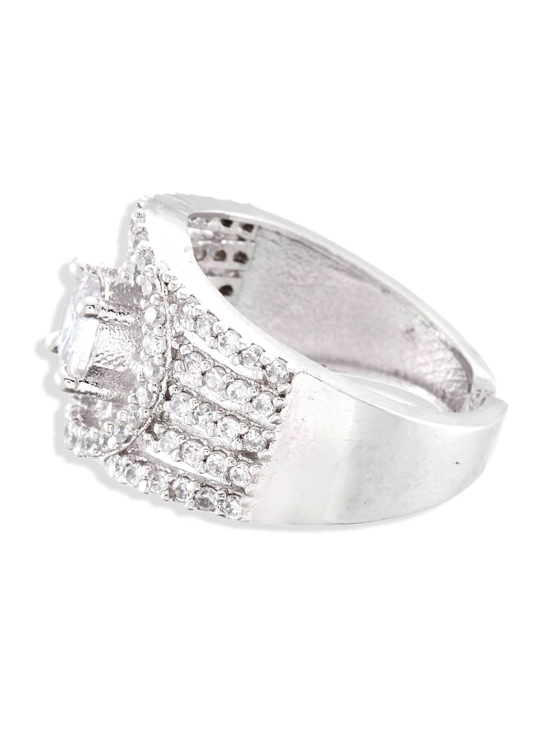 ATIBELLE Set Of 2 Gold-plated & CZ-studded Adjustable Finger Rings