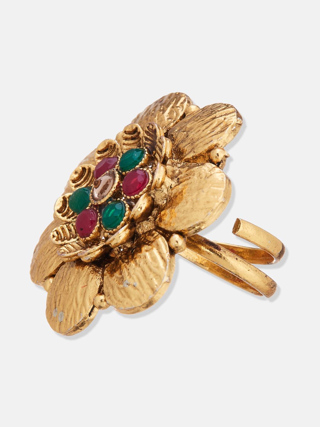 ATIBELLE  Set of 3 Stone-Studded Adjustable Finger Ring