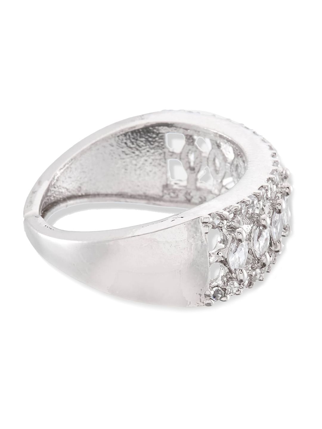 ATIBELLE Set Of 2 Gold-plated & CZ-studded Adjustable Finger Rings
