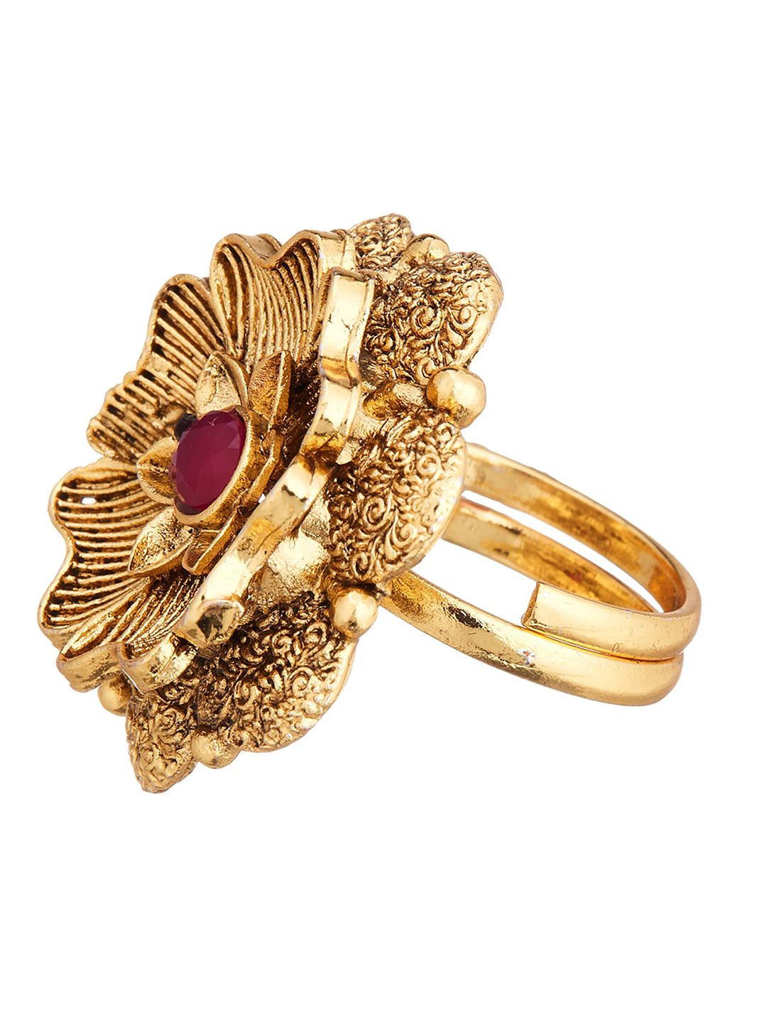 ATIBELLE Set of 2 Gold-Plated Adjustable Finger Ring