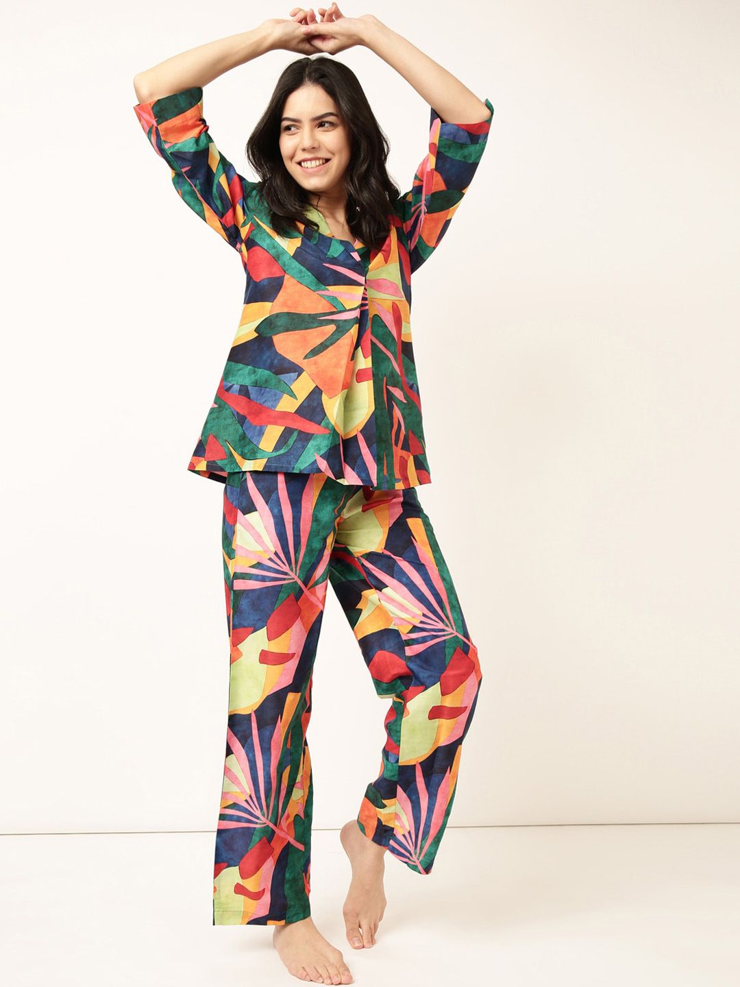 Bannos Swagger Printed Shirt With Trousers-picture-30