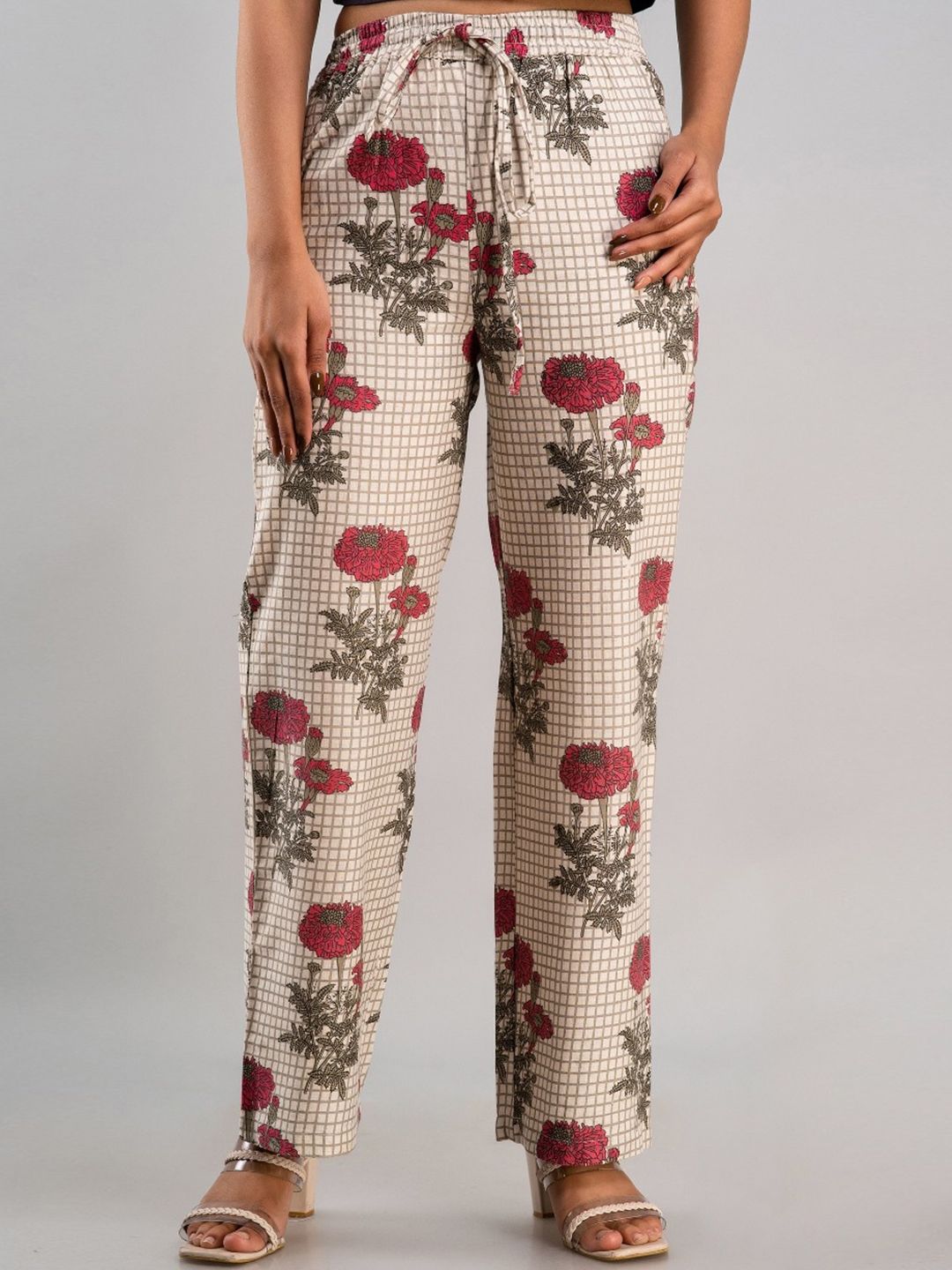 MAUKA Women Floral Printed Palazzos-image-10