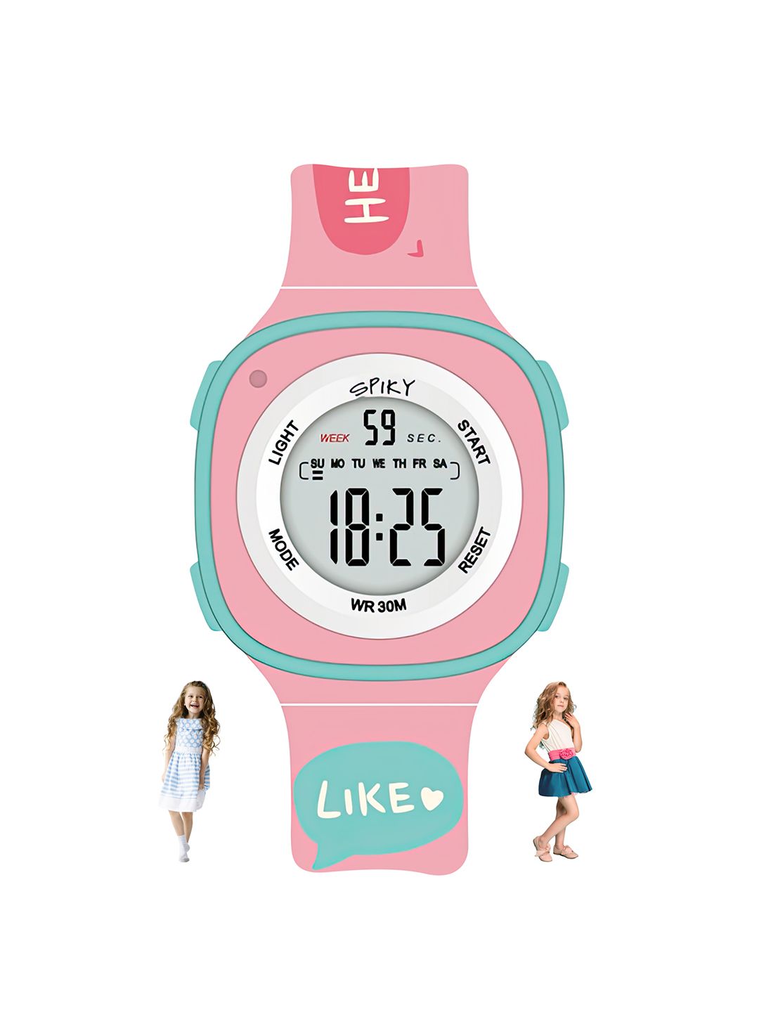 Spiky Kids Water Resistance Digital Multi Function Automatic Watch SPKEVA15_C3_PNK-picture-10
