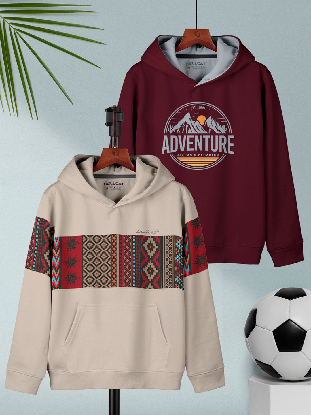 HELLCAT Boys Pack Of 2 Typography Printed Regular Fit Hooded Casual T-shirt-picture-35