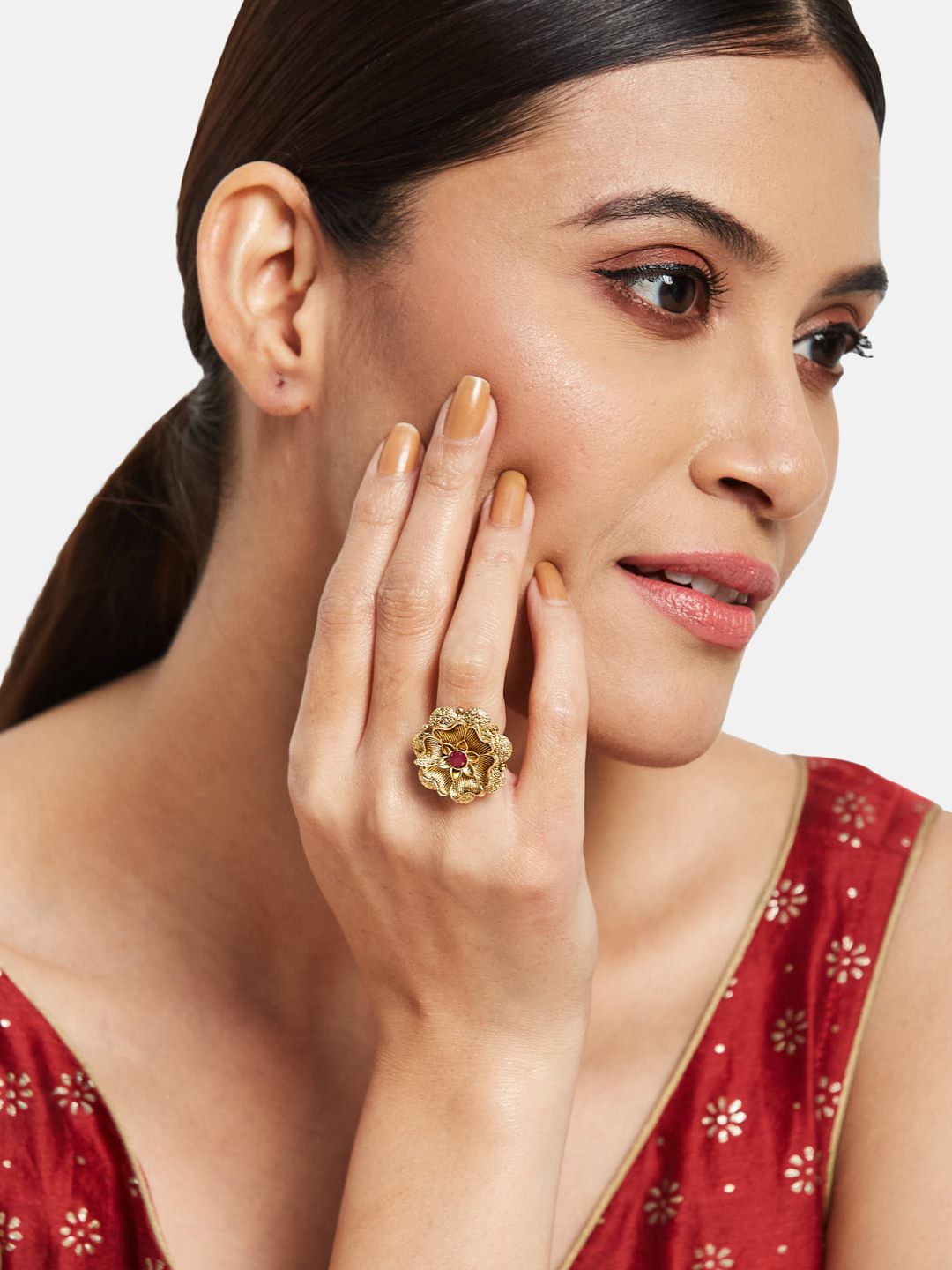 ATIBELLE Pack Of 3 Silver Plated and Gold Plated Finger Ring