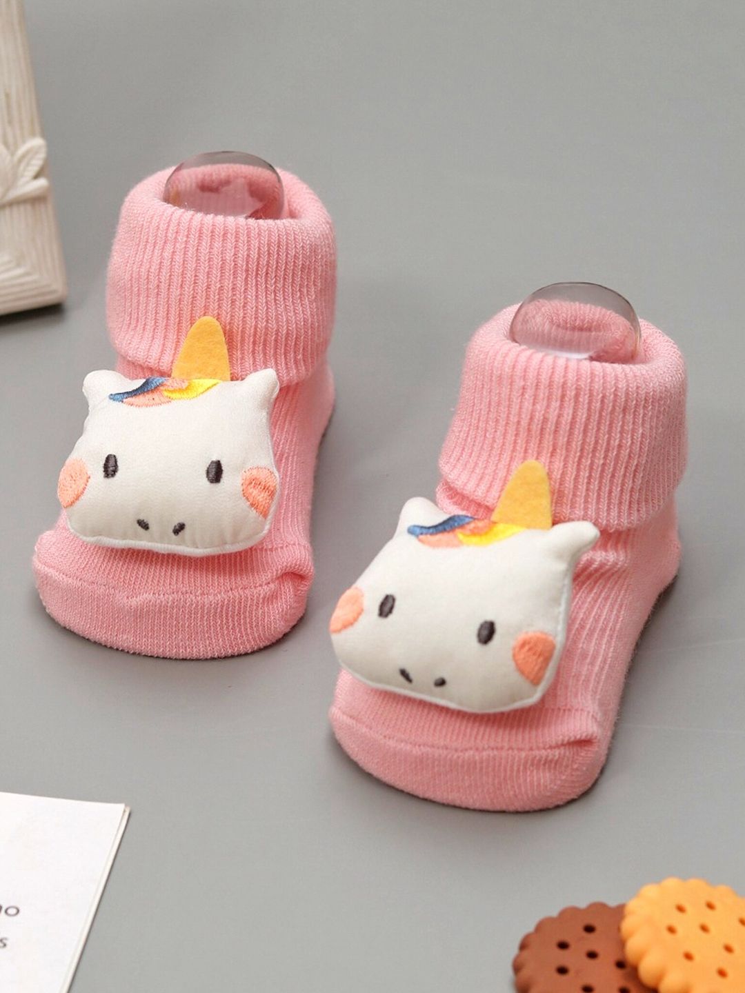 Yellow Bee Girls Patterned Anti Skid Socks-picture-26