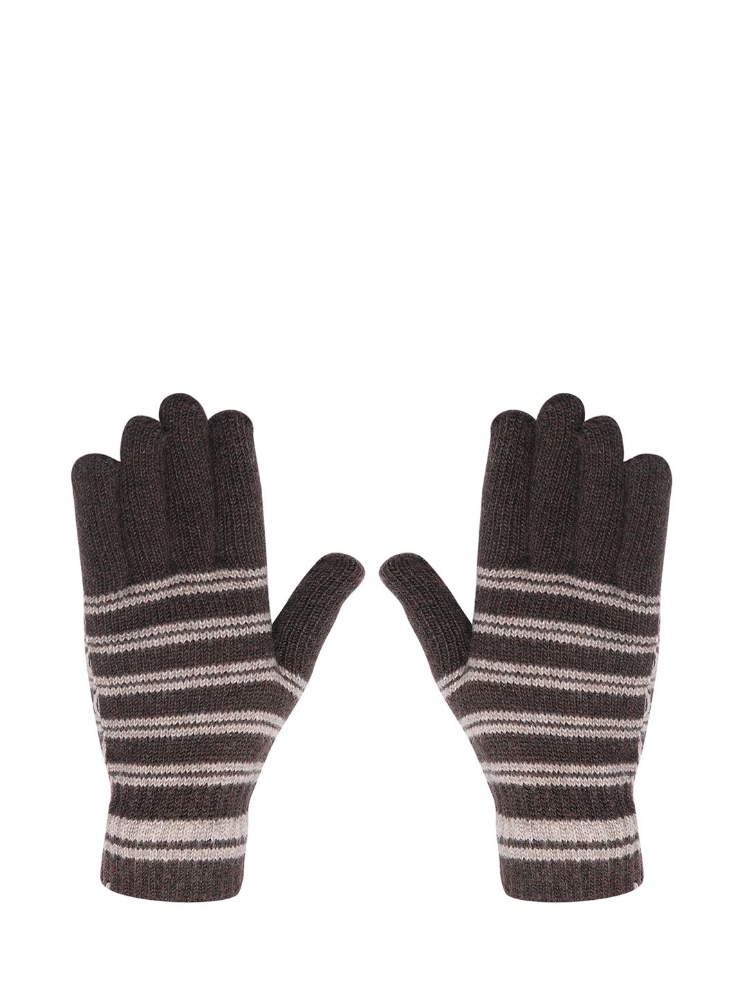 LOOM LEGACY Men Striped Winter Acrylic Gloves-picture-30
