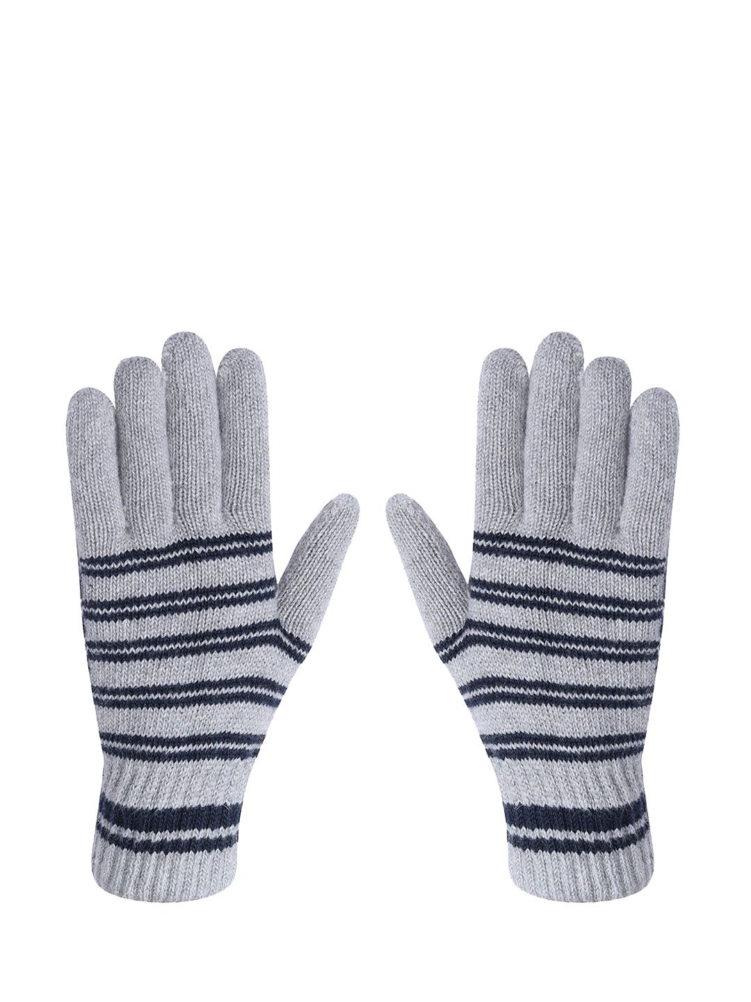 LOOM LEGACY Men Striped Winter Acrylic Hand Gloves-picture-32