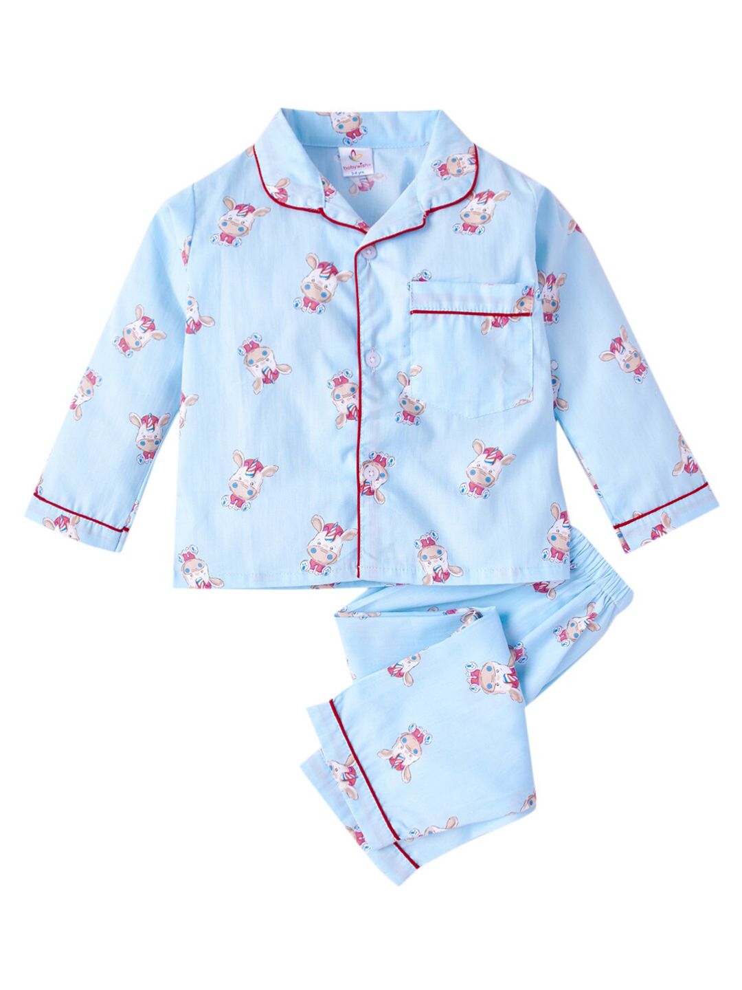 Babywish Kids Conversatianl Printed Pure Cotton Nightdress-image-14
