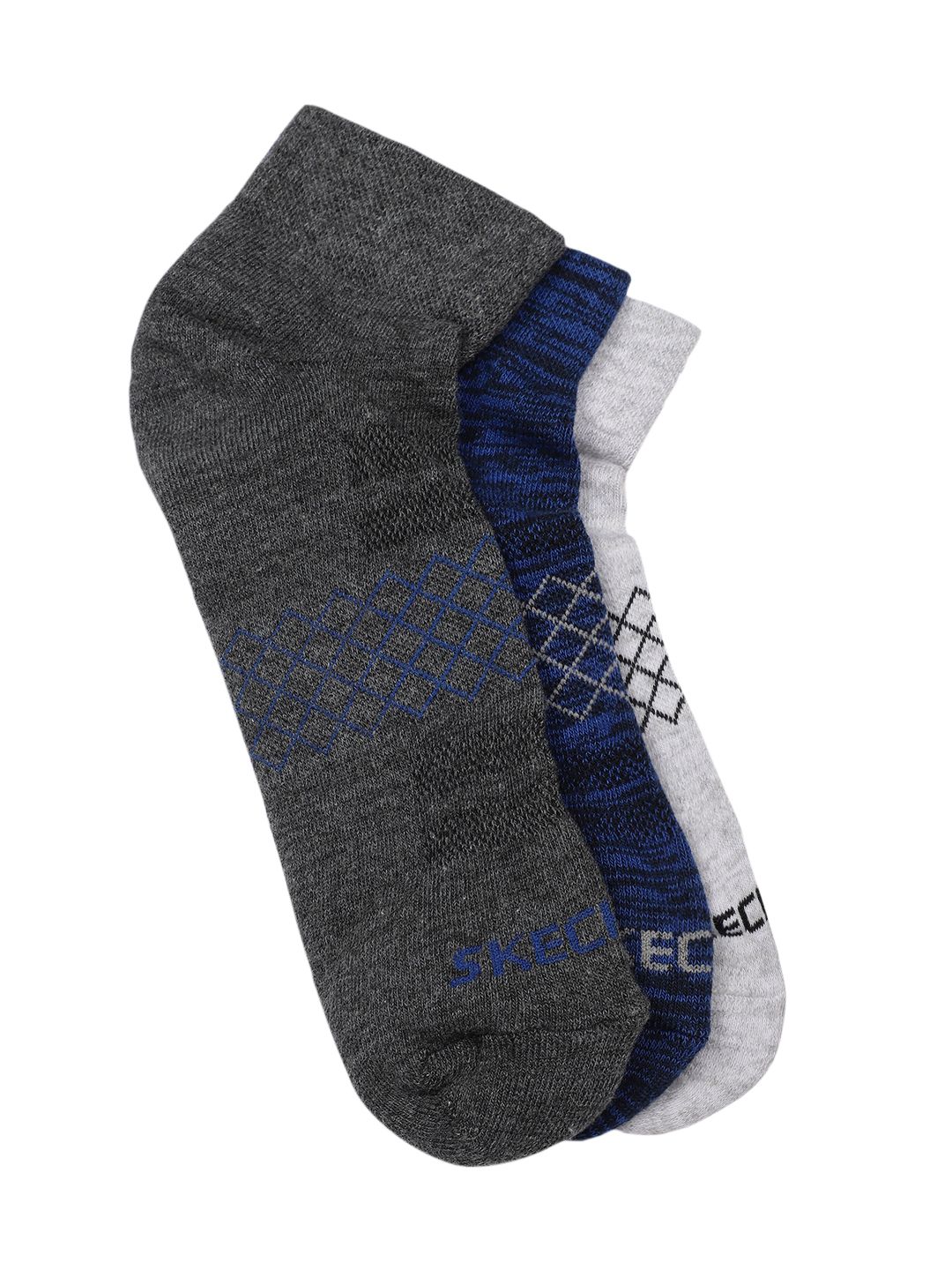 Skechers Men Set of 3 Patterned Ankle Length Socks-picture-31