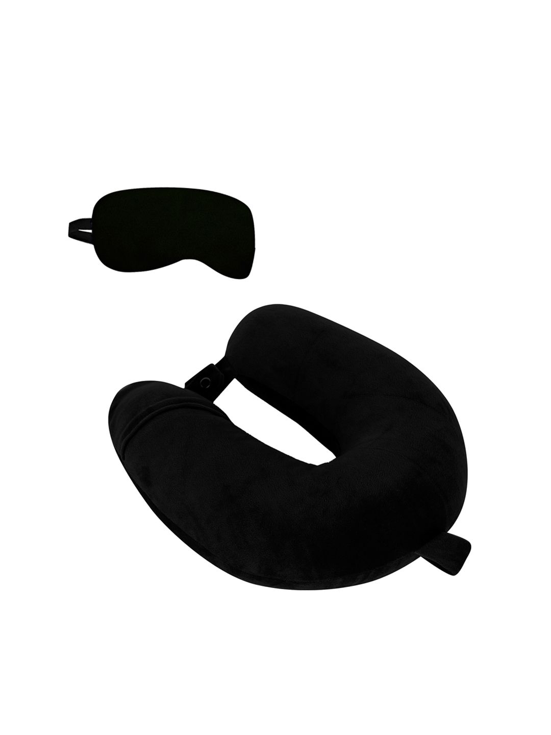 PILLOW TREE Black U-Shape Ultra-Soft Travel Neck Pillow With Eye Mask-picture-25
