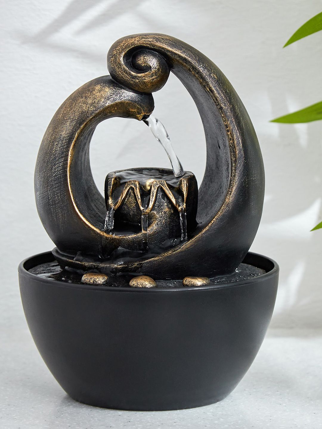 Home Centre Black & Golden Polyresin Buddha Indoor Fountain-picture-34