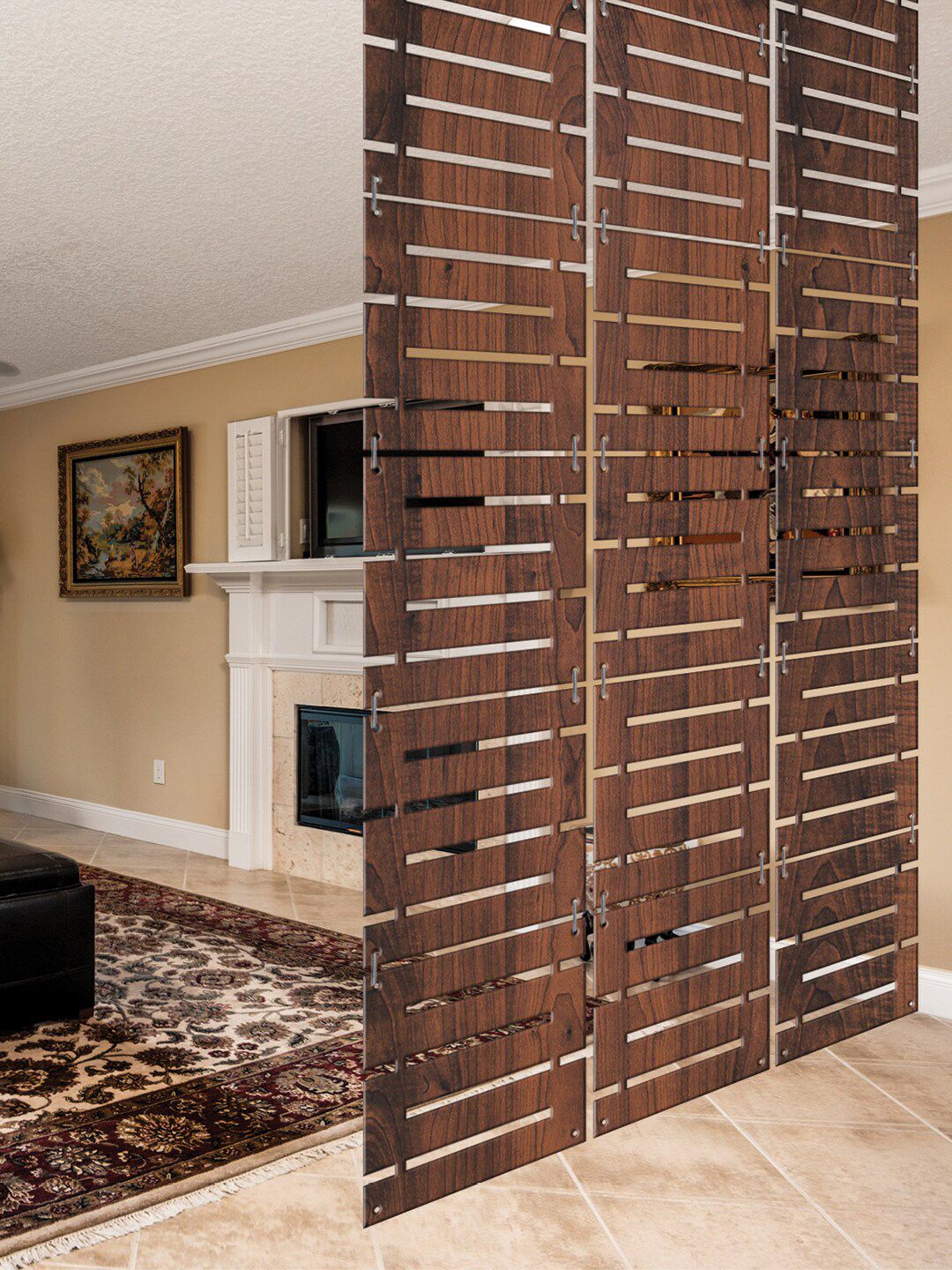 RANDOM Room Divider Brown 12 Pieces Window Blinds