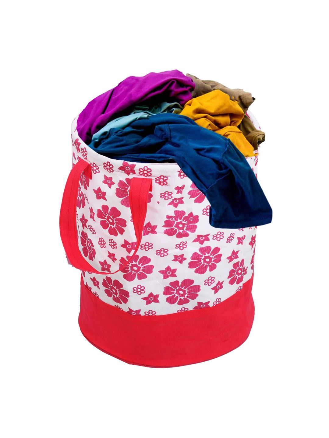Kuber Industries Pink & White Printed Waterproof Laundry Bag - 45 L-picture-24