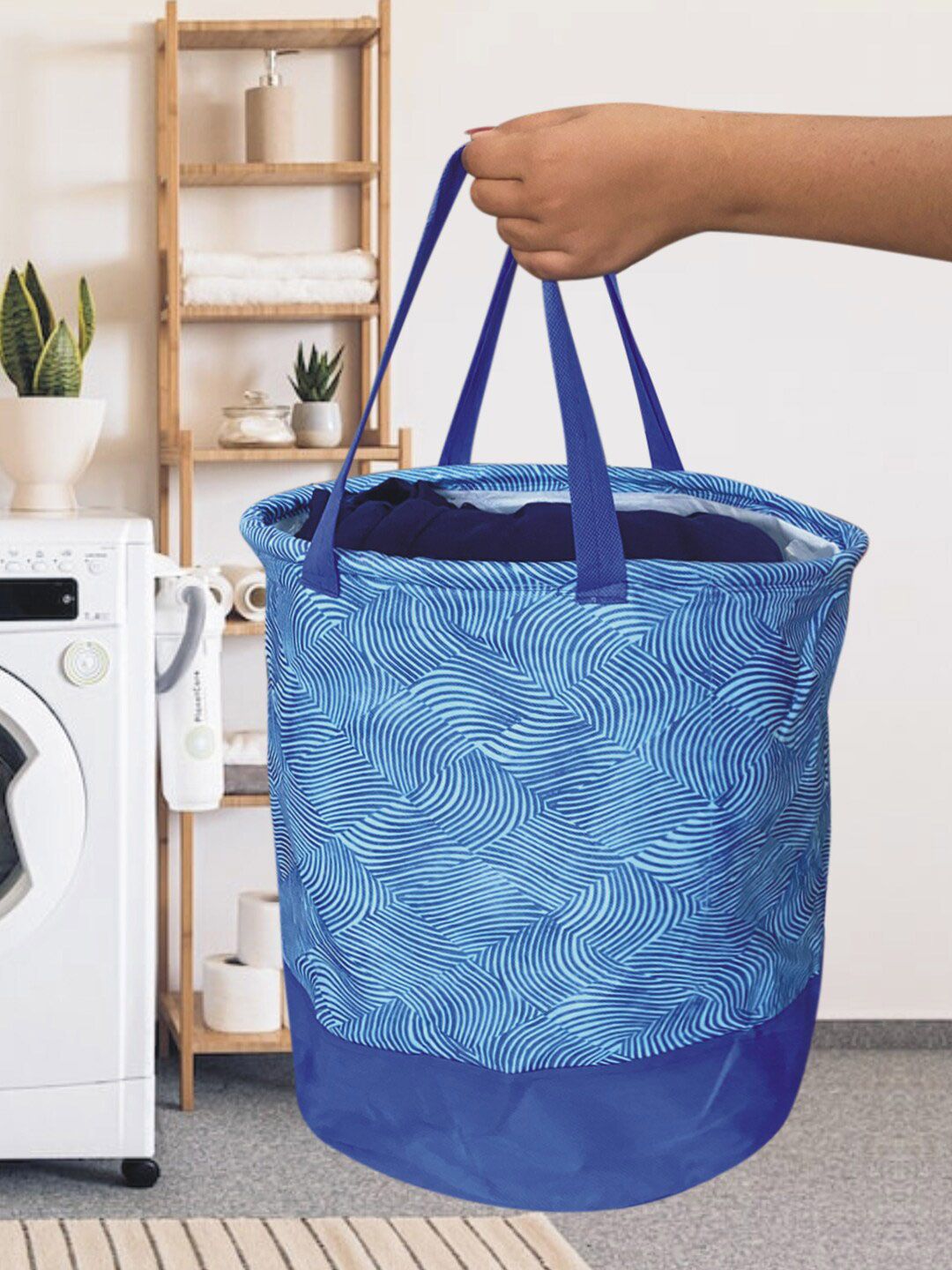 Kuber Industries Blue Printed Waterproof Laundry Bag-picture-38