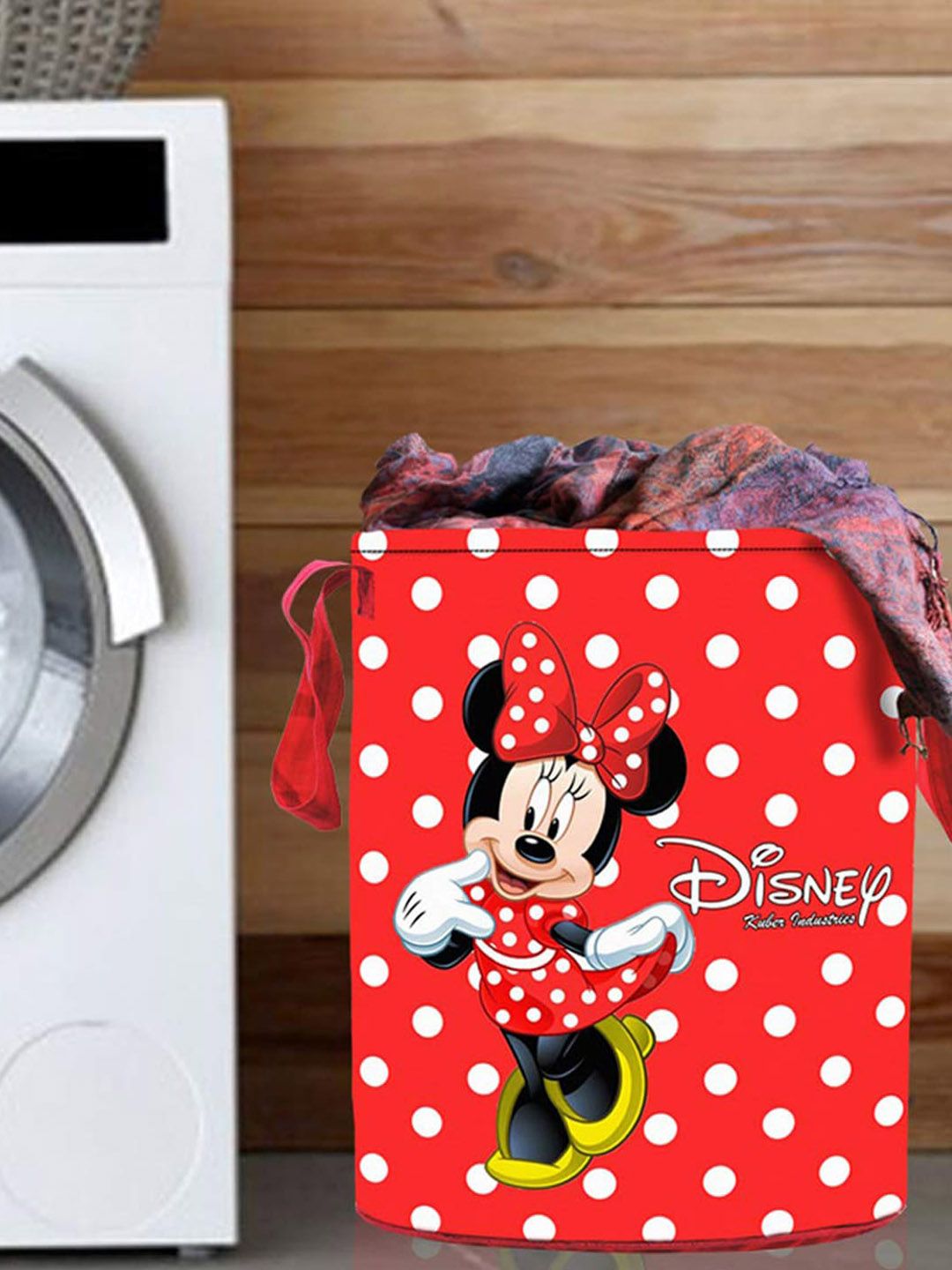 Kuber Industries Red Printed Foldable Laundry Bag-image-40
