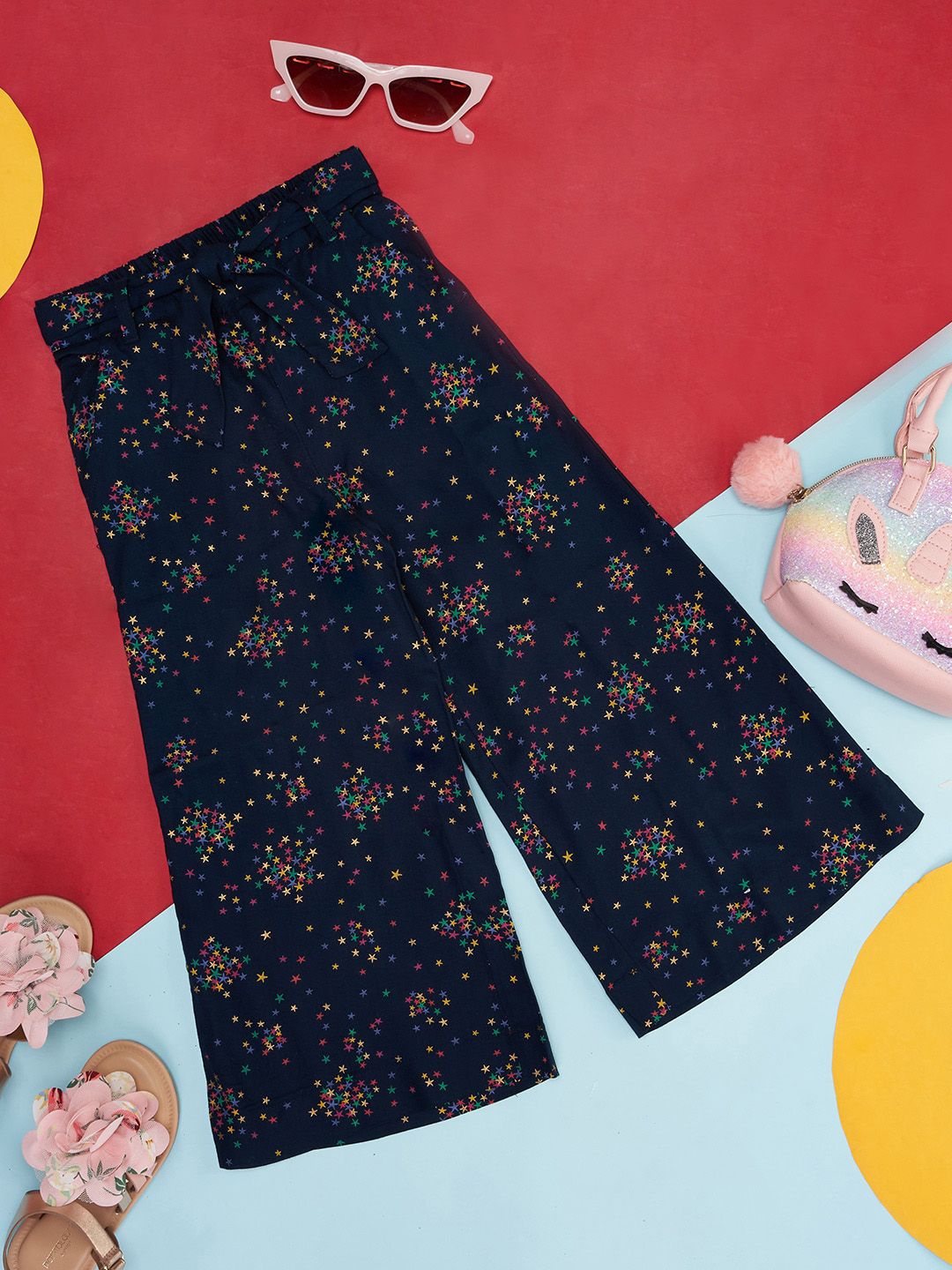 Pantaloons Junior Girls Floral Printed Regular Fit Mid-Rise Cotton Trousers-picture-31