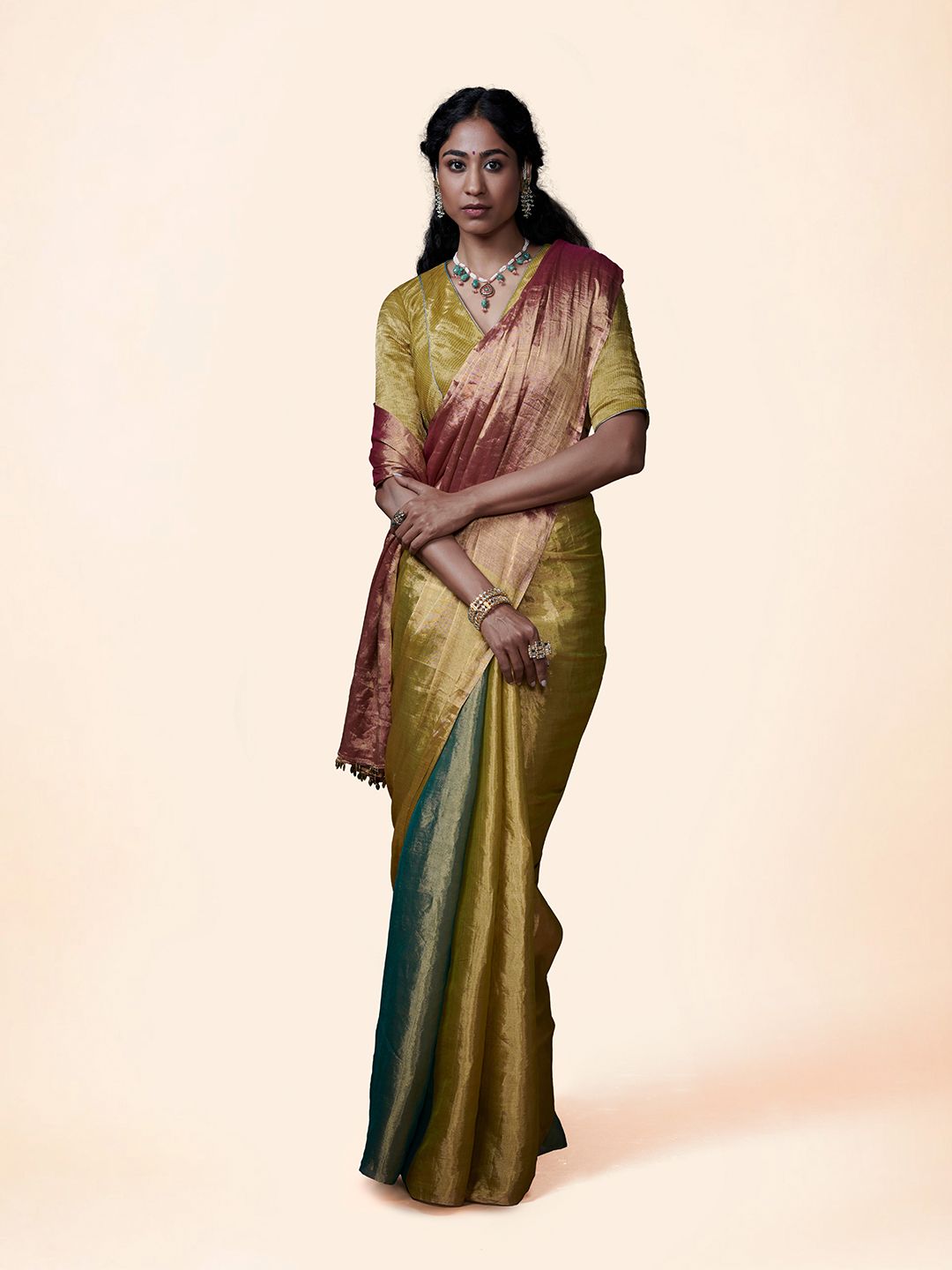 Dressfolk Ombre Chanderi Tissue Saree-image-16