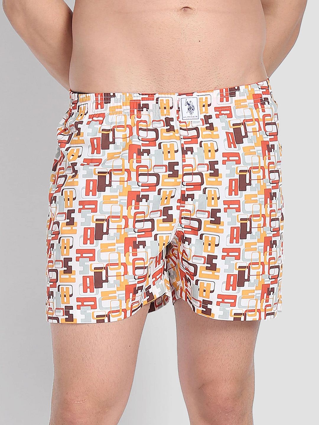 U.S. Polo Assn. Geometric Printed Pure Cotton Boxers Z9IYAC-ABL-PR-image-19