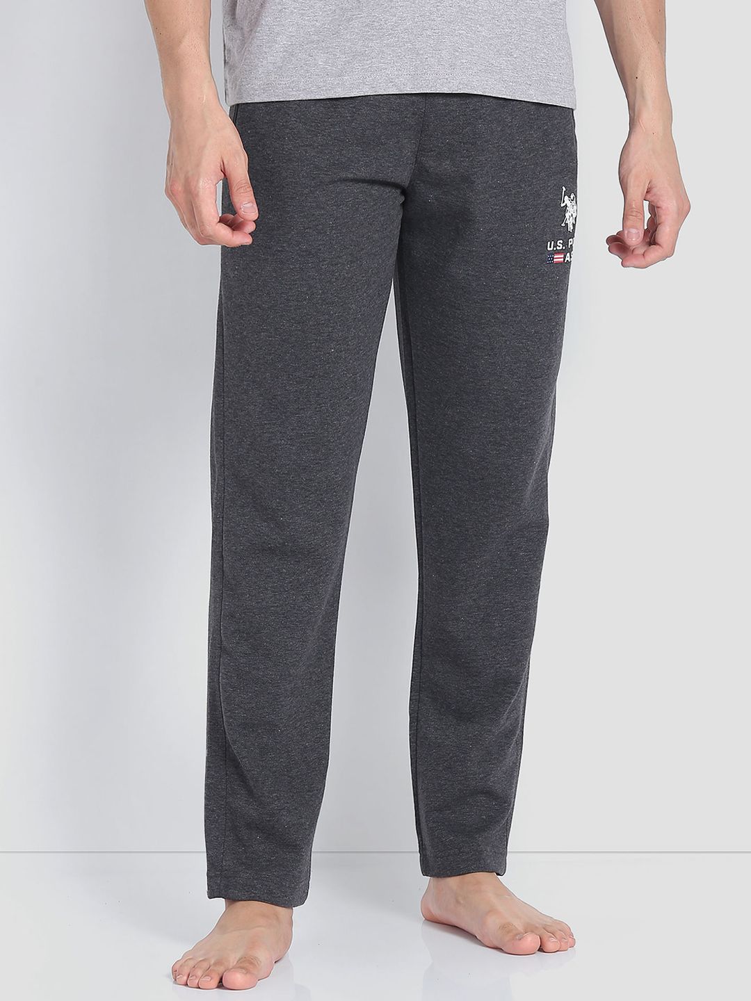 U.S. Polo Assn. Men Mid-Rise Heathered LR006 Lounge Track Pants-picture-24