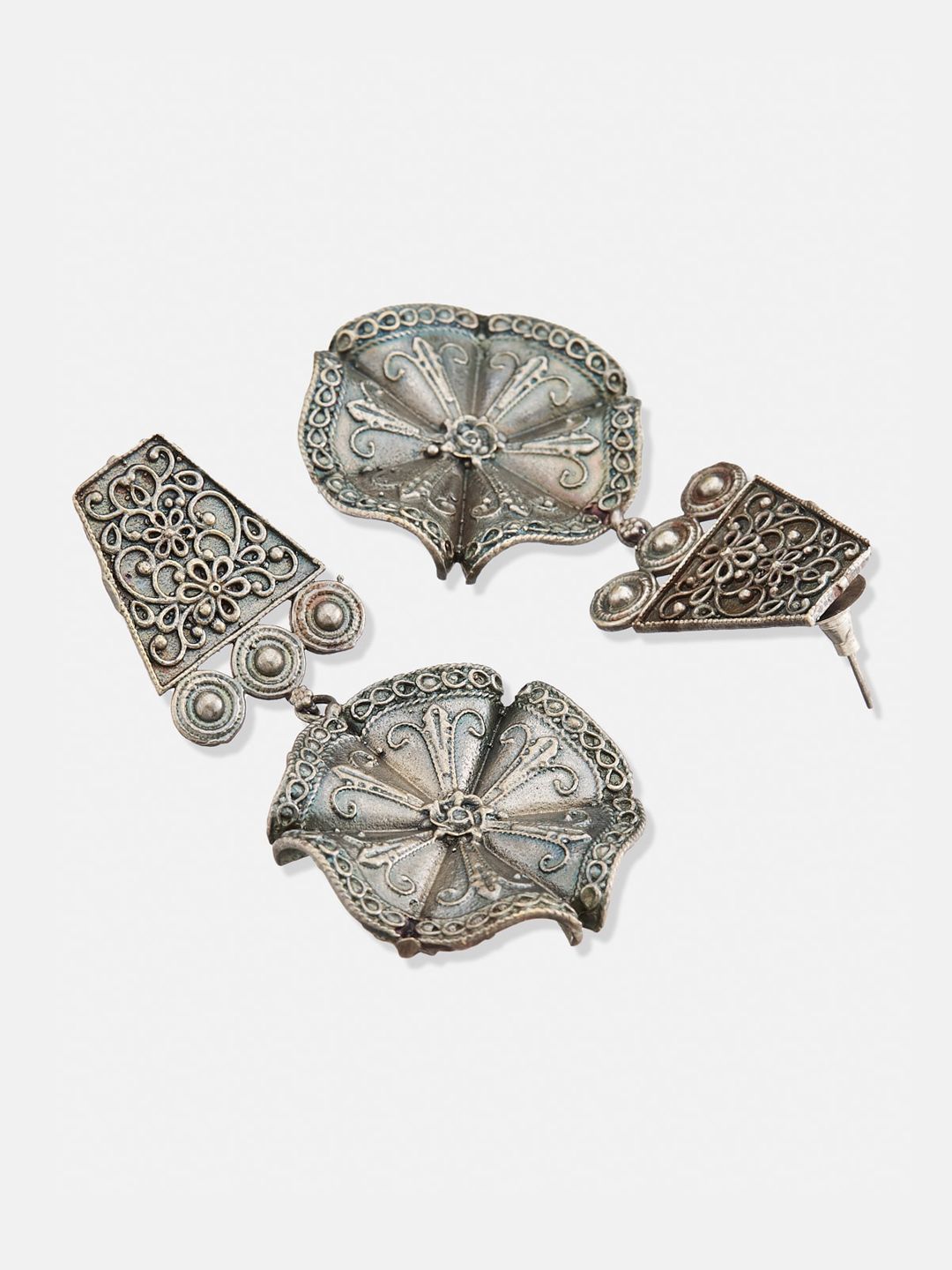ATIBELLE Silver-Plated Contemporary Studs Earrings