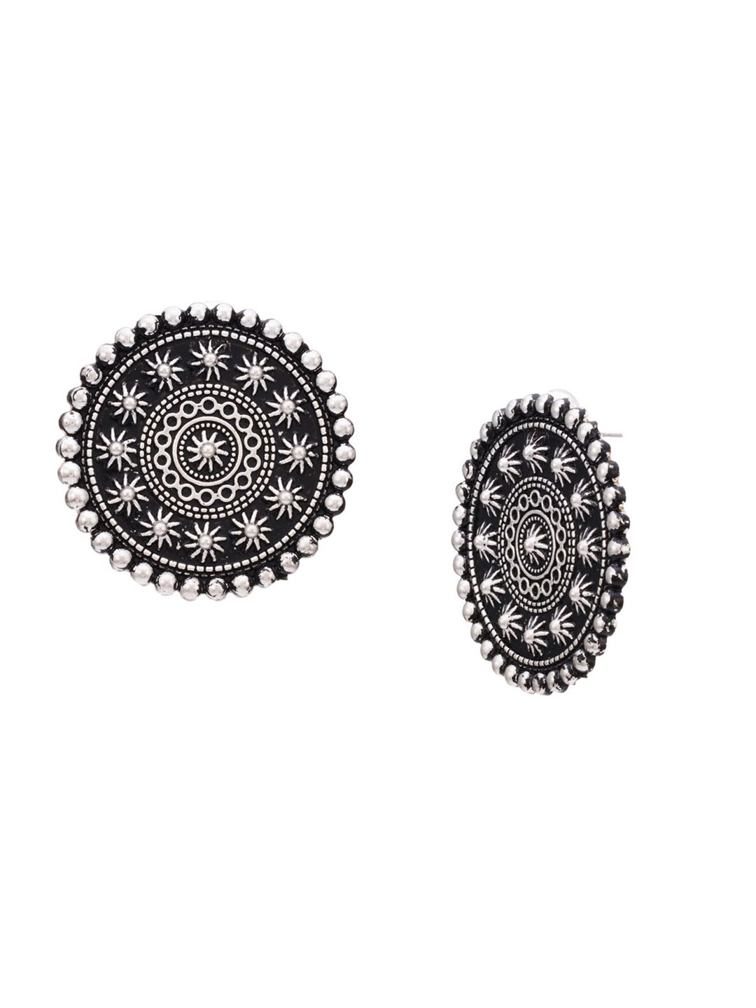 ATIBELLE Silver-Plated Contemporary Studs Earrings