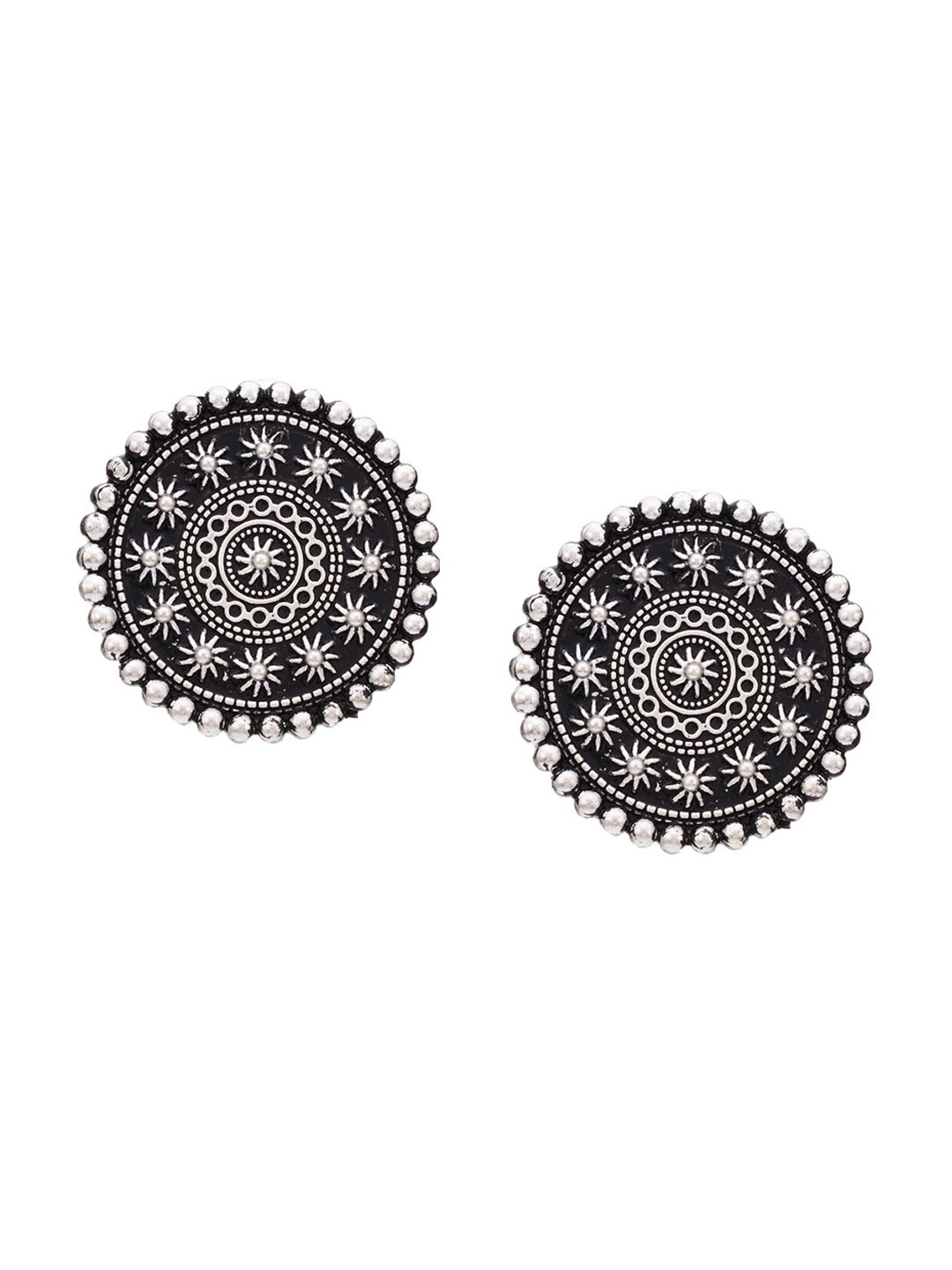 ATIBELLE Silver-Plated Contemporary Studs Earrings