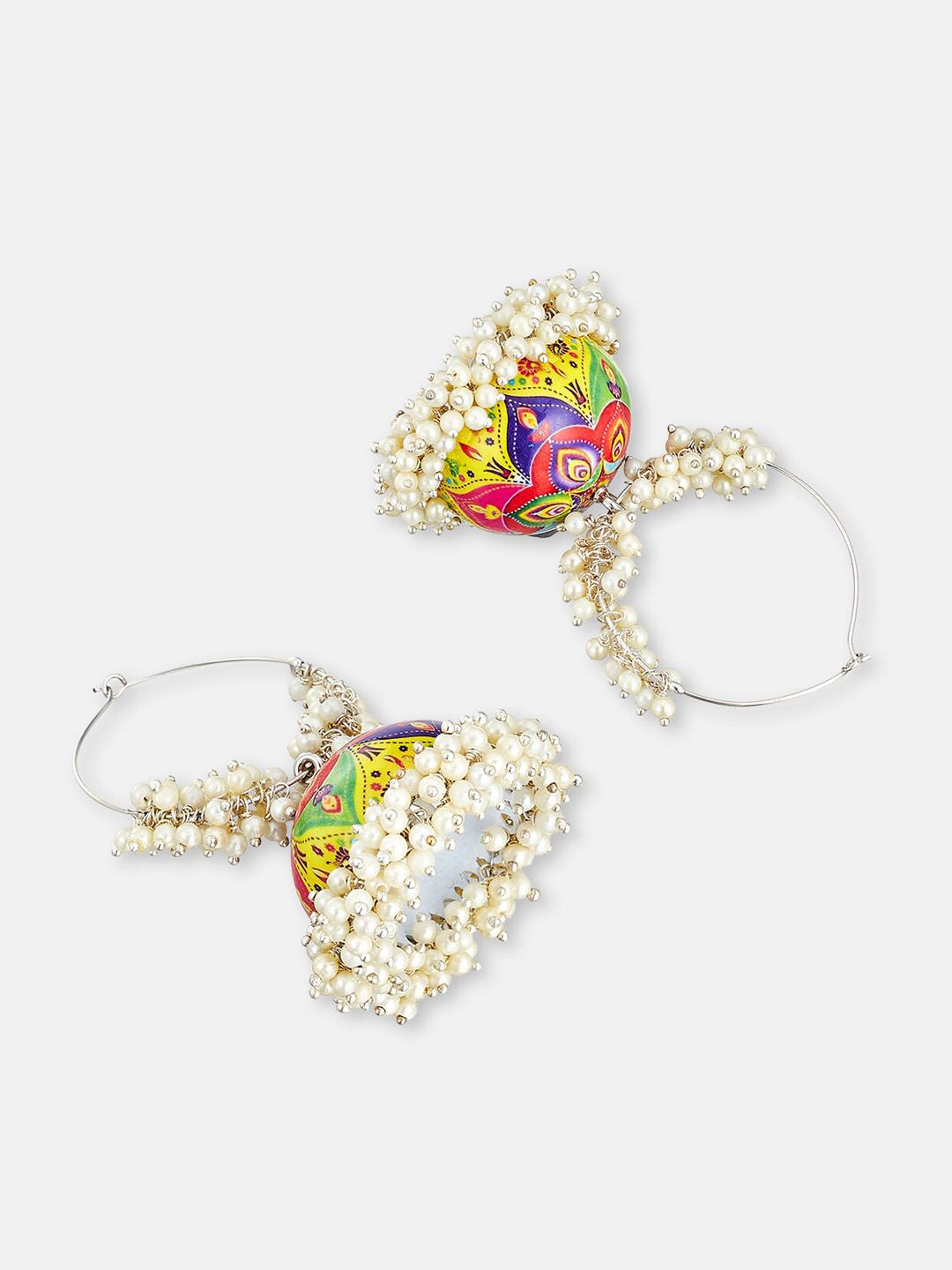 ATIBELLE Silver Plated Contemporary Jhumkas Earrings