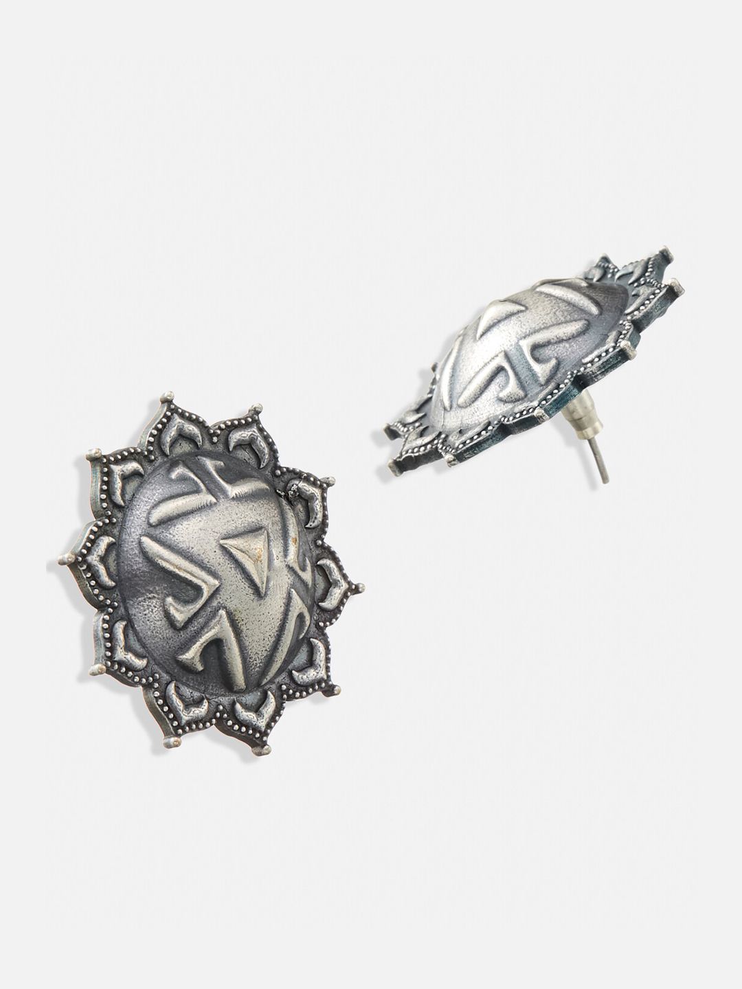 ATIBELLE Silver Plated Contemporary Studs Earrings