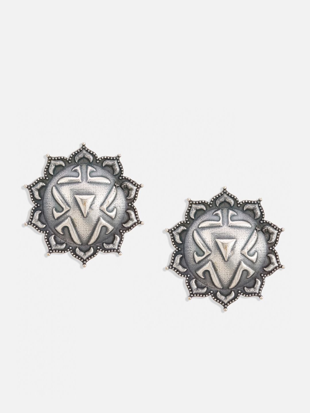 ATIBELLE Silver Plated Contemporary Studs Earrings