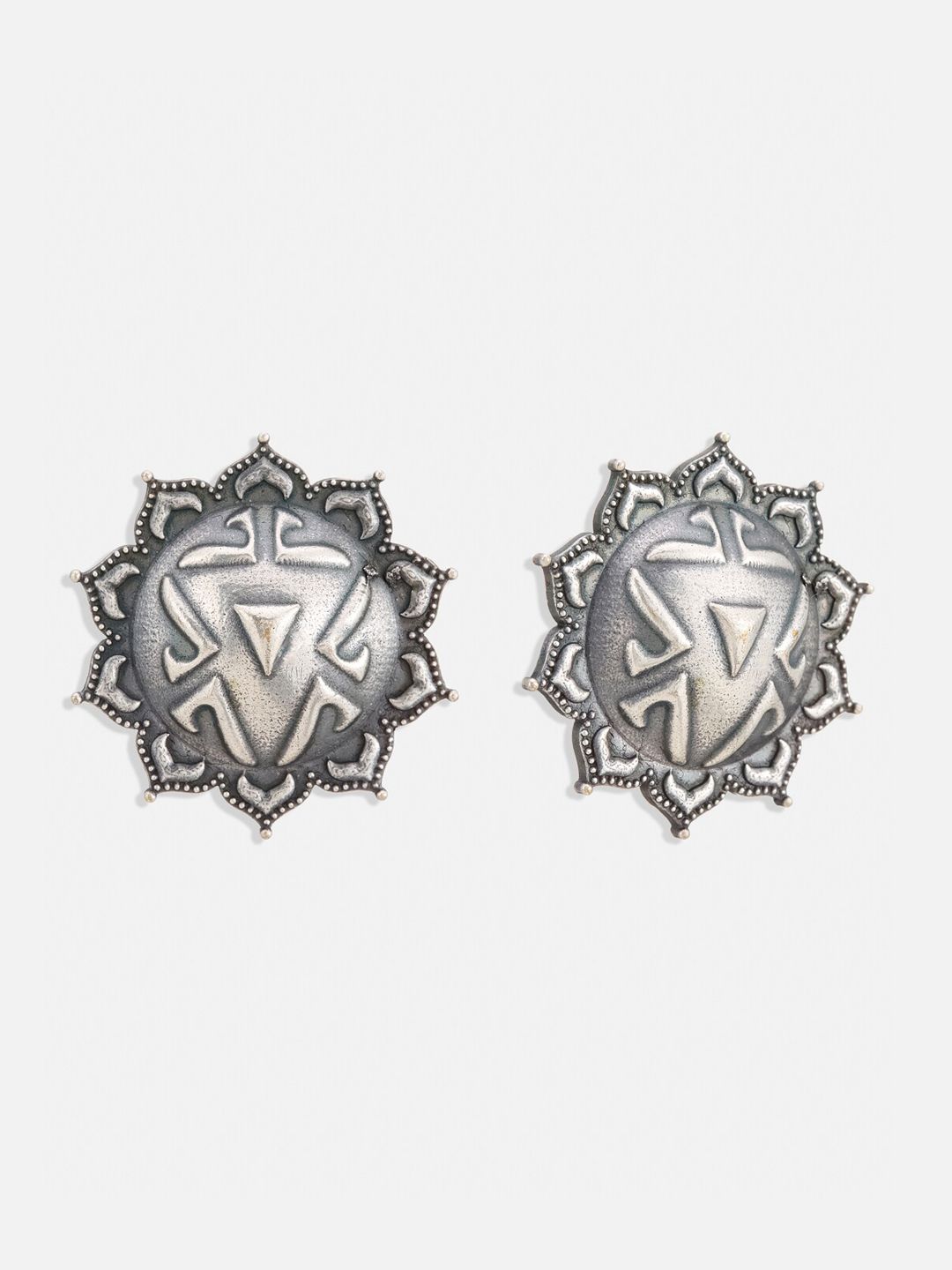 ATIBELLE Silver Plated Contemporary Studs Earrings