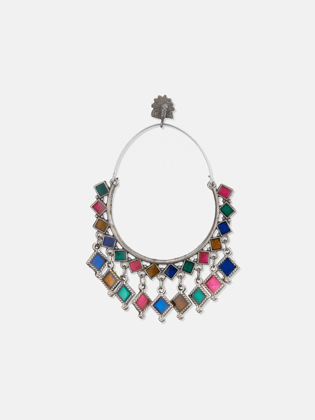 ATIBELLE Silver Plated Contemporary Drop Earrings