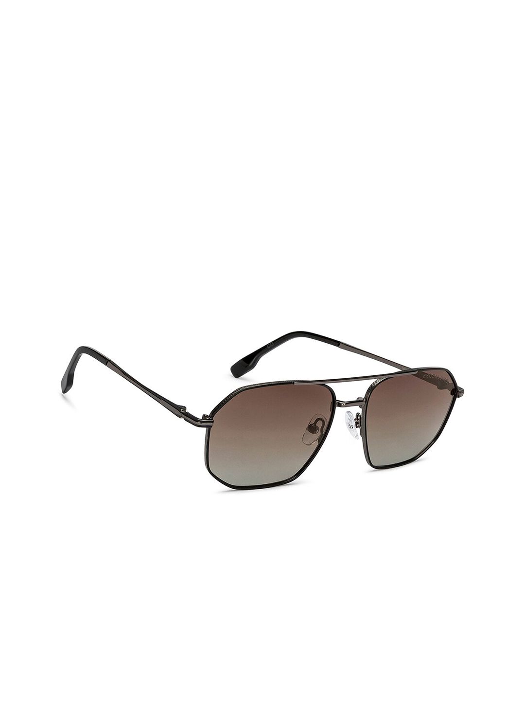John Jacobs Unisex Brown Lens & Gunmetal-Toned Rectangle Sunglasses with Polarised and UV Protected Lens-picture-36