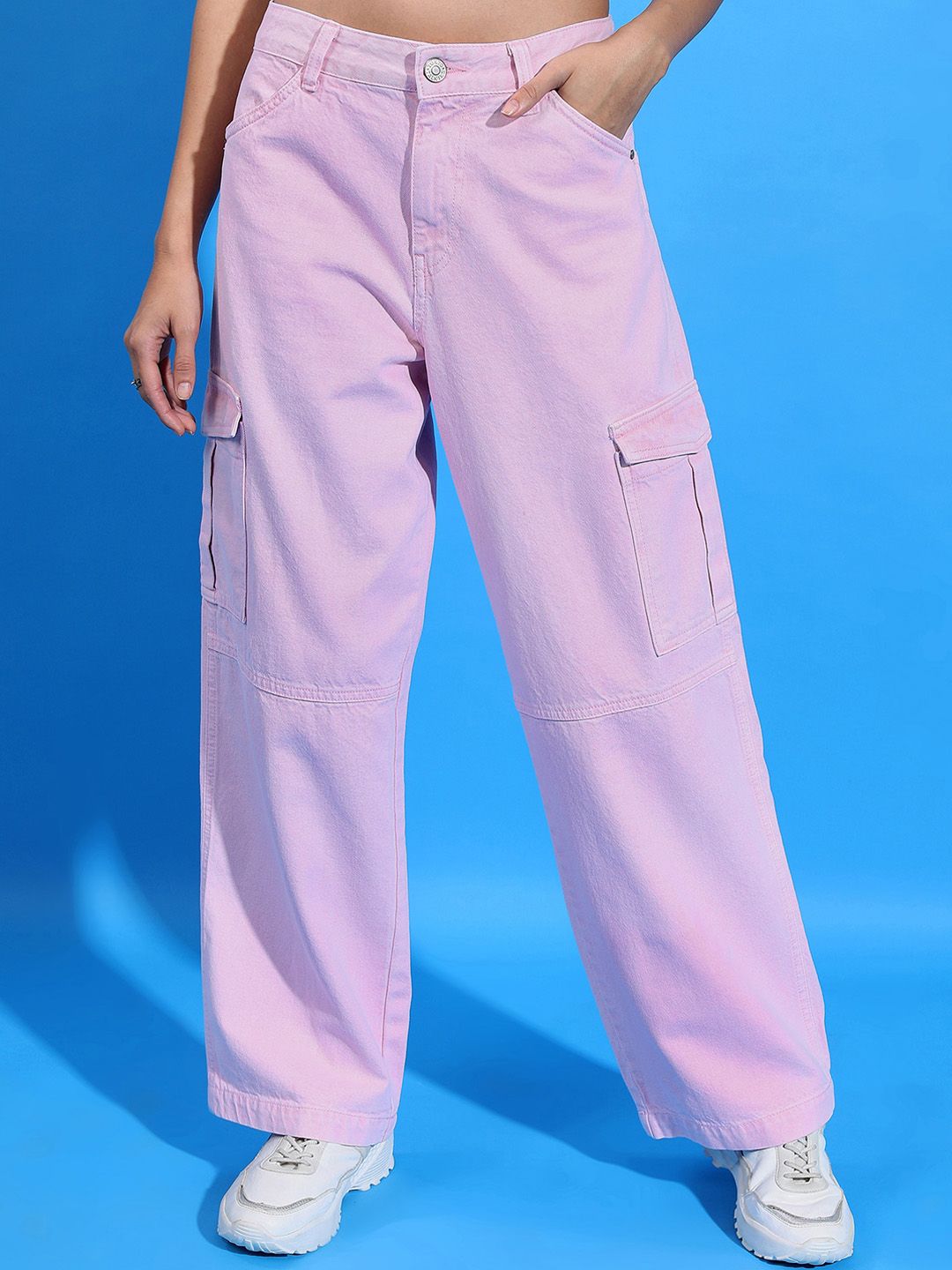 Tokyo Talkies Women Relaxed Fit Cotton Cargo Jeans-image-41