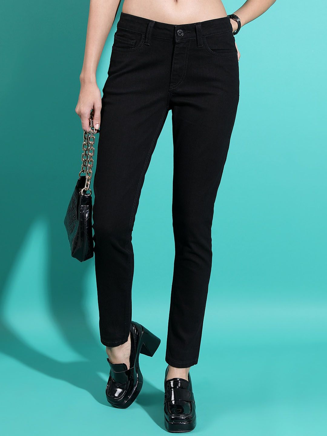 Tokyo Talkies Women Mid-Rise Clean Look Skinny Fit Stretchable Jeans-image-48