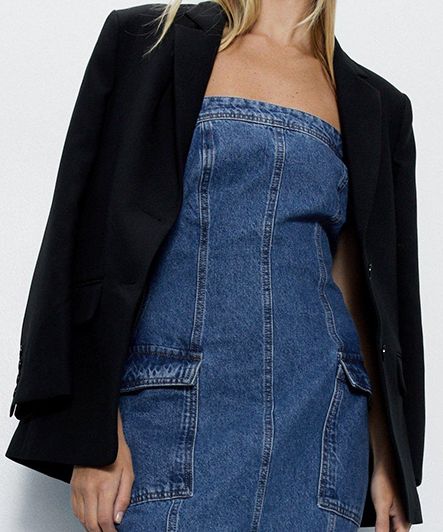 white christmas dresses Laura Denim Maxi Dress – Wiseman's Western main image 0