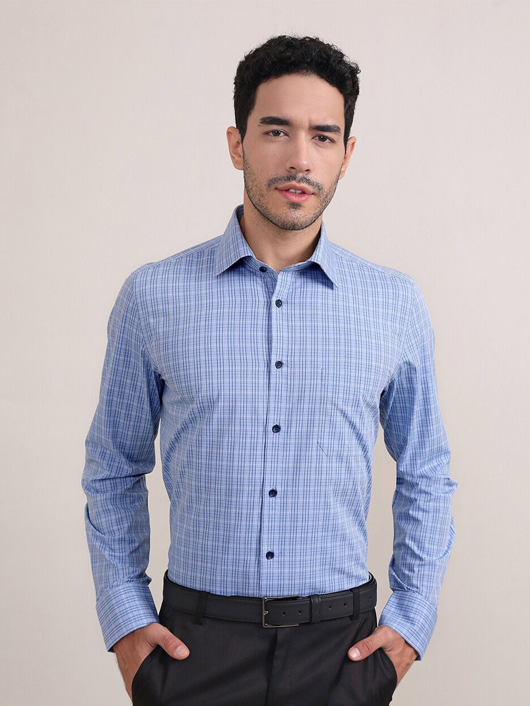 LOUIS STITCH Comfort Opaque Cotton Formal Shirt-image-33