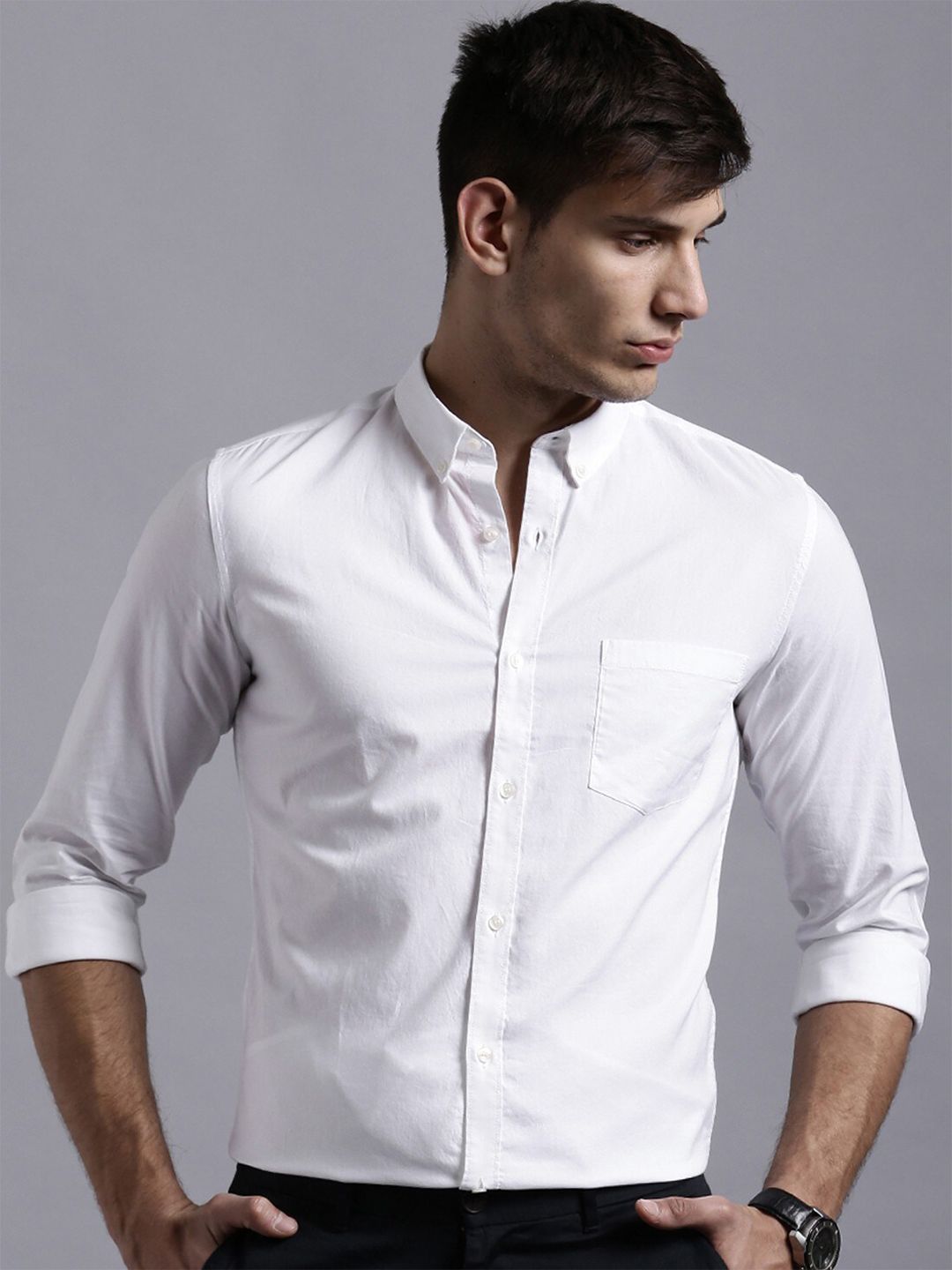 FUBAR Slim Fit Spread Collar Formal Shirt-image-22