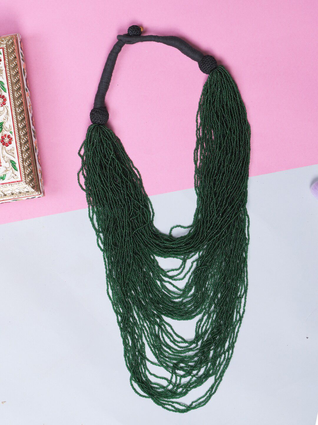 Bamboo Tree Jewels Artificial Beads Layered Necklace-picture-29