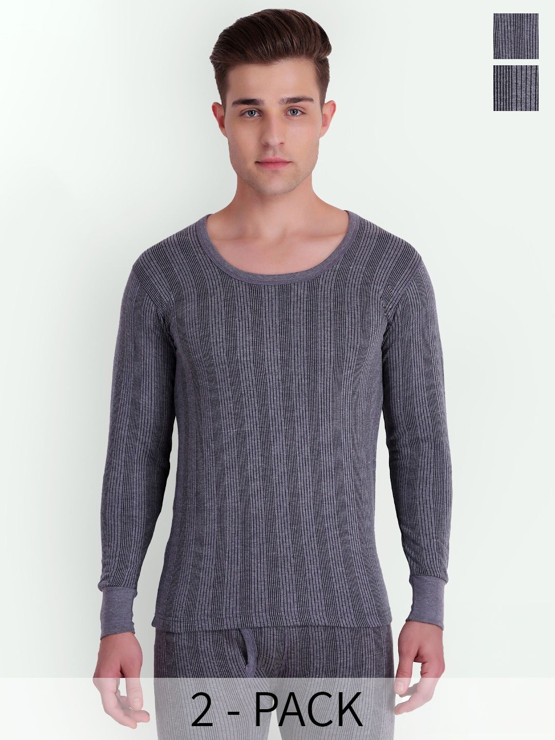 T.T. Elite Pack of 2 Striped Thermal Tops-picture-11