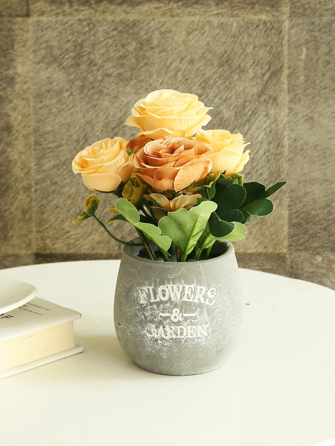 TIED RIBBONS Rose Artificial Flowers and Plants With Pot-picture-33