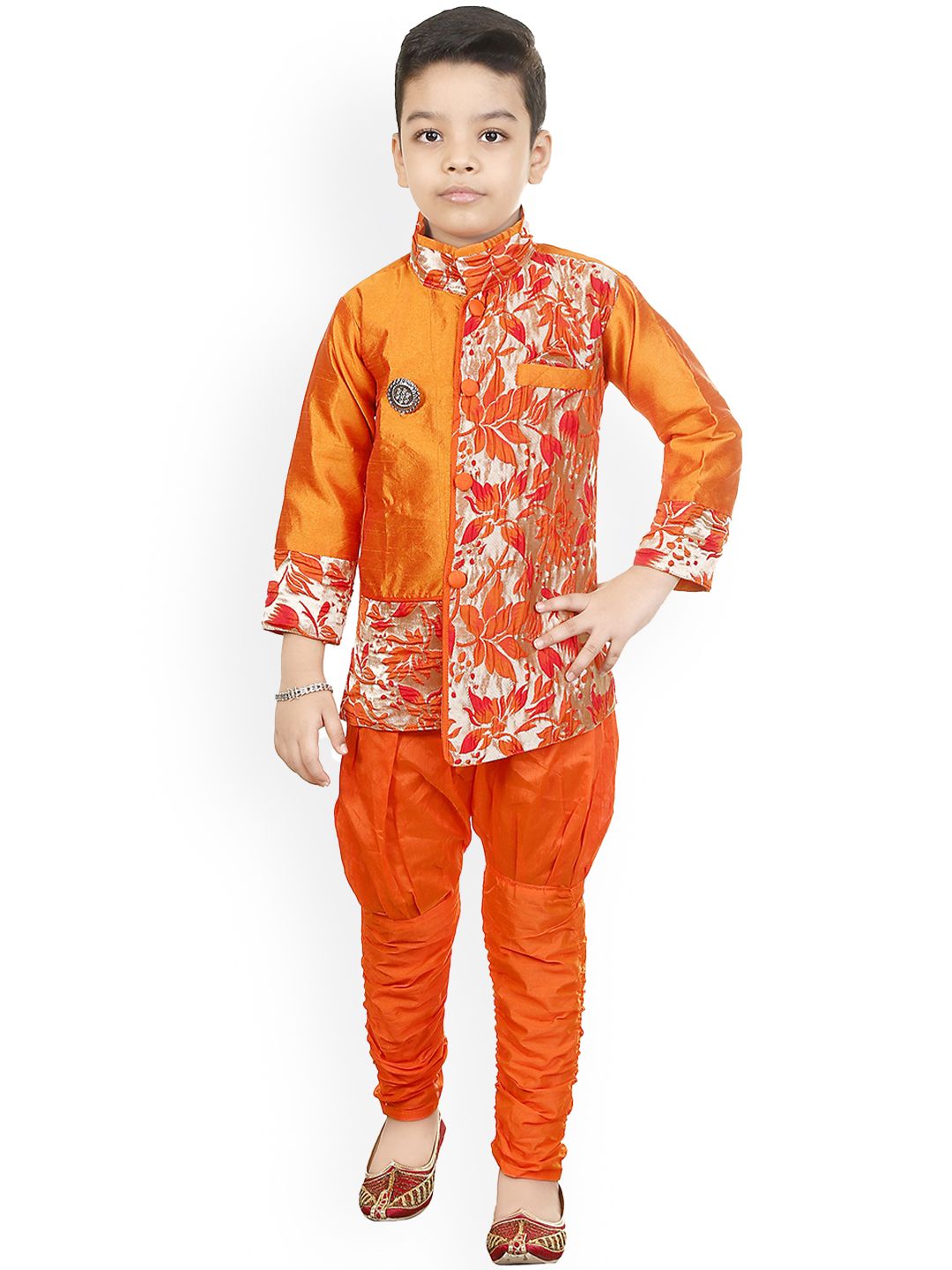 BAESD Boys Self Design Sherwani With Churidar-picture-34