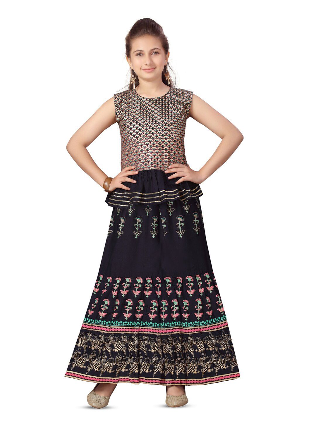 BAESD Girls Ethnic Motifs Printed Cotton Lehenga Choli-picture-56